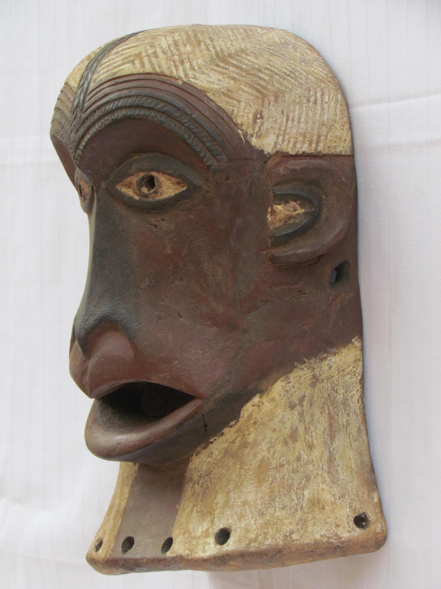Bakongo Vintage Mask | Hand-Carved Wood Wall Hanging | Congo Traditional Tribal Art