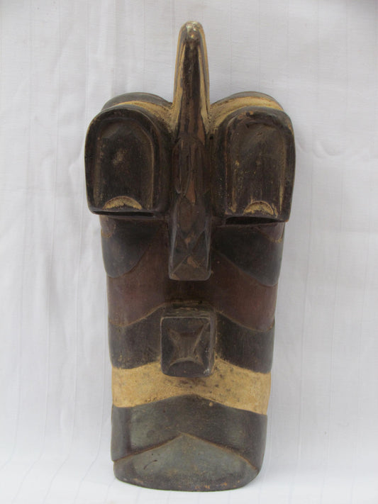 Songye Mask | Authentic Congolese Tribal Art | Hand-Carved Wood Ritual Wall Sculpture