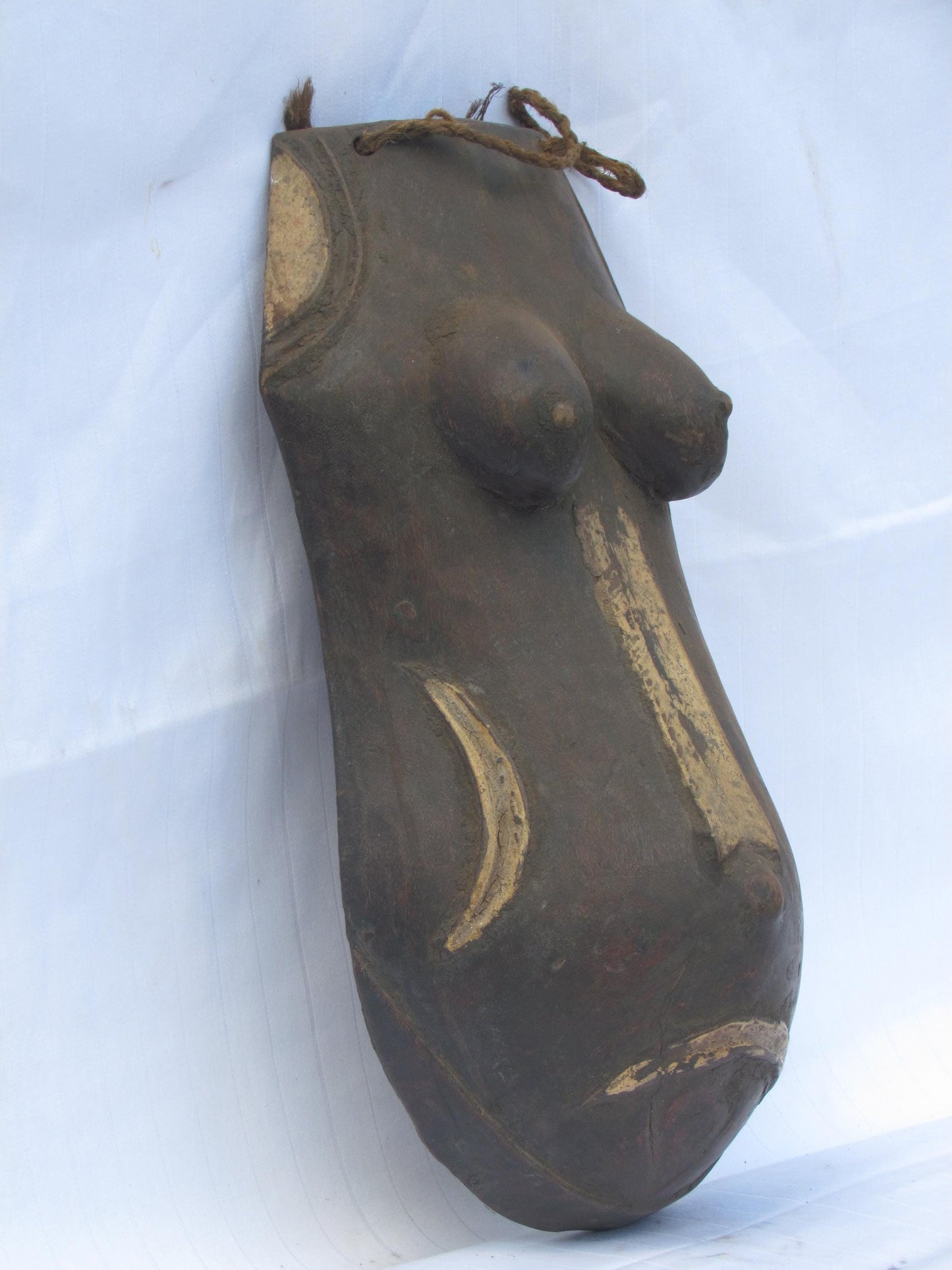 Tabwa Maternity Mask | Authentic Congolese Belly Sculpture | Rare Tribal Fertility Art