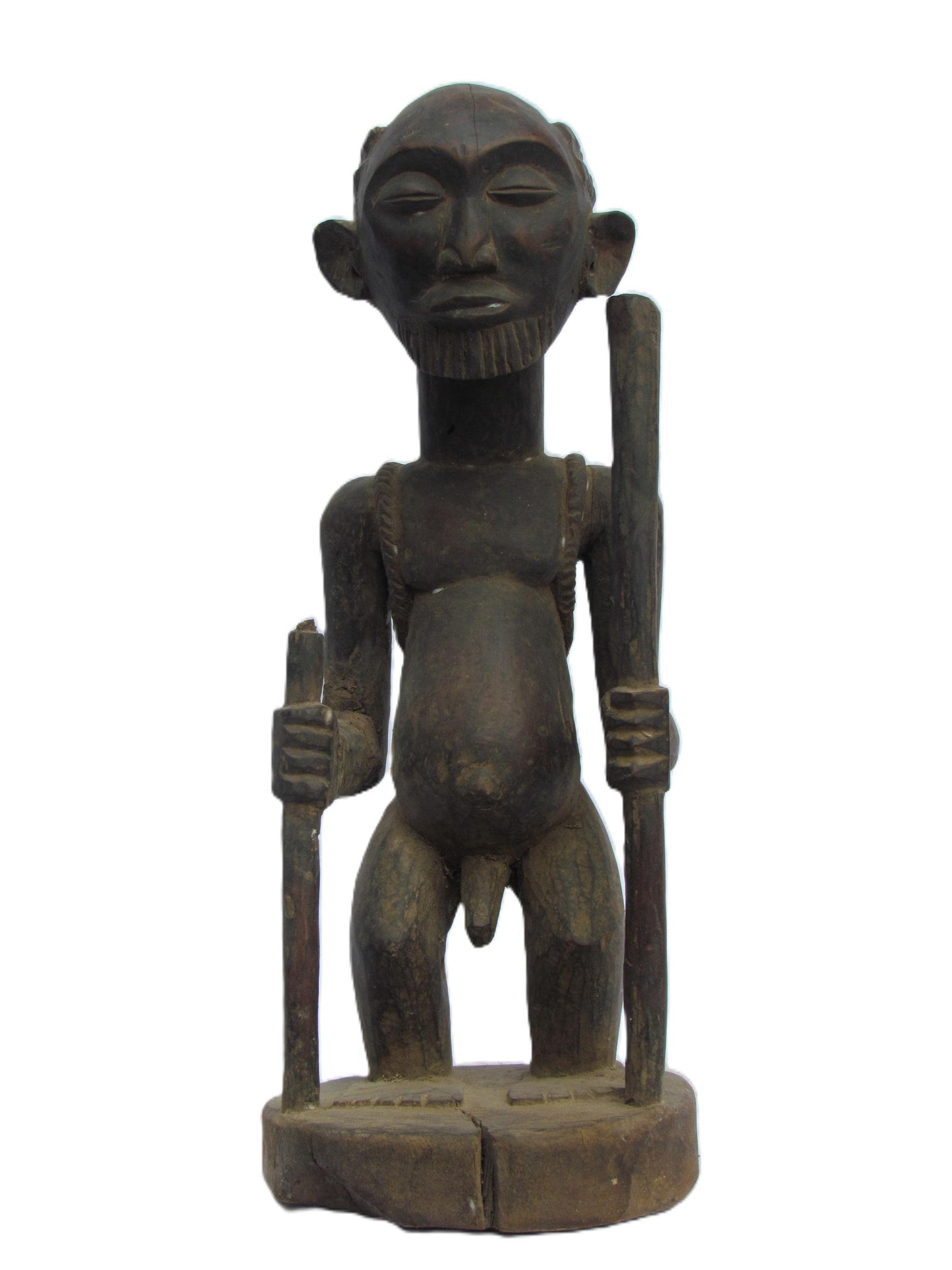 Vintage Songye "Shamba" Figure – 21" Congo Wood Statue – African Protector Art