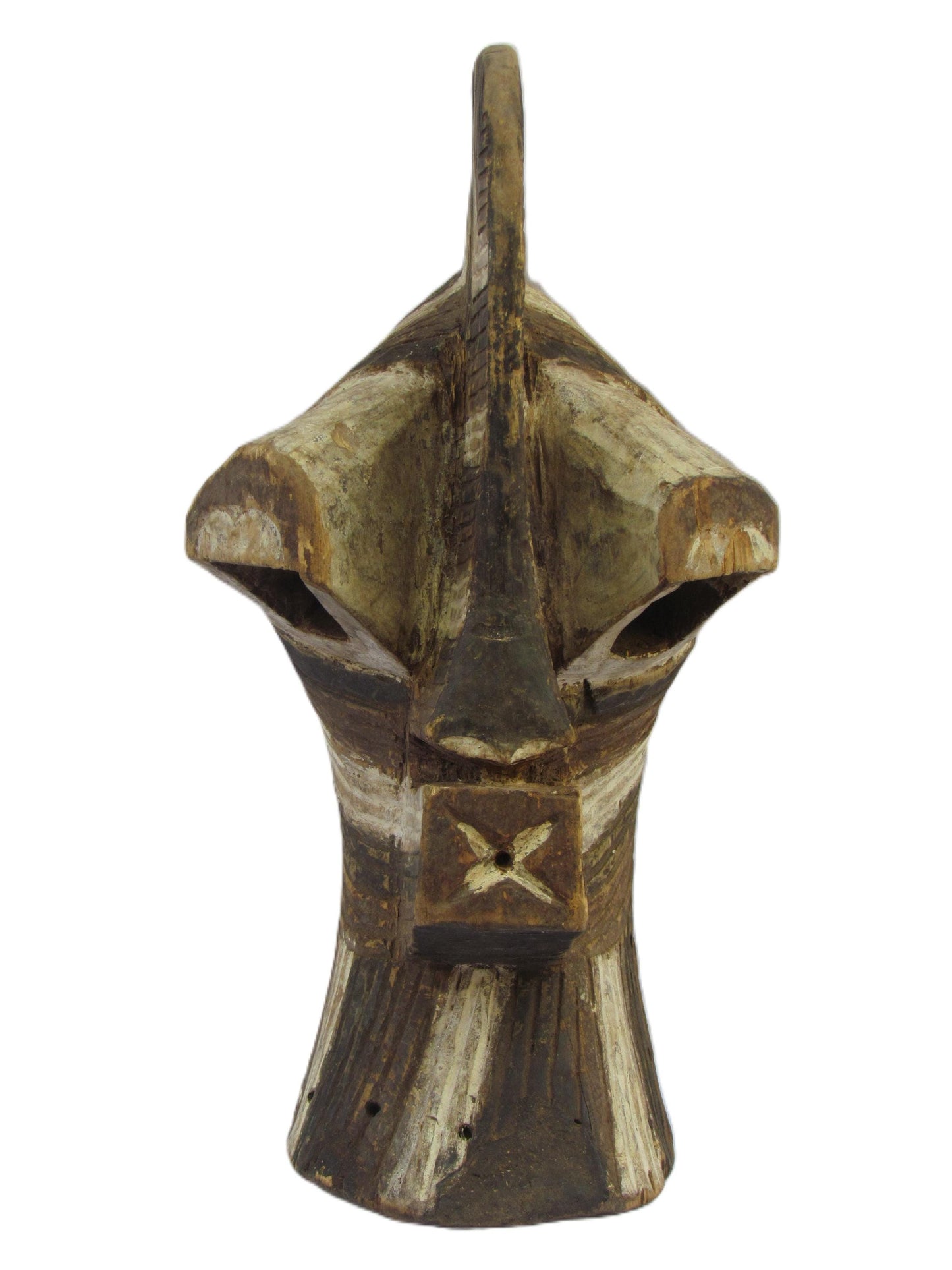 Ancient Songye Kifwebe Mask – 21" Hand-Carved Wood – Congo DRC Ethnic Art