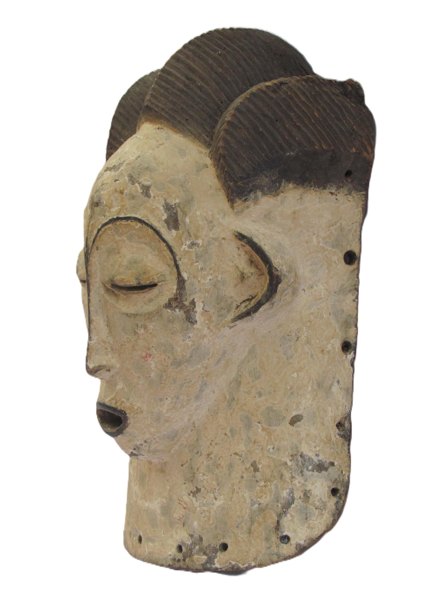 Luba Magdalena Mask – 15" Hand-Carved Wood – Congo DRC African Tribal Art