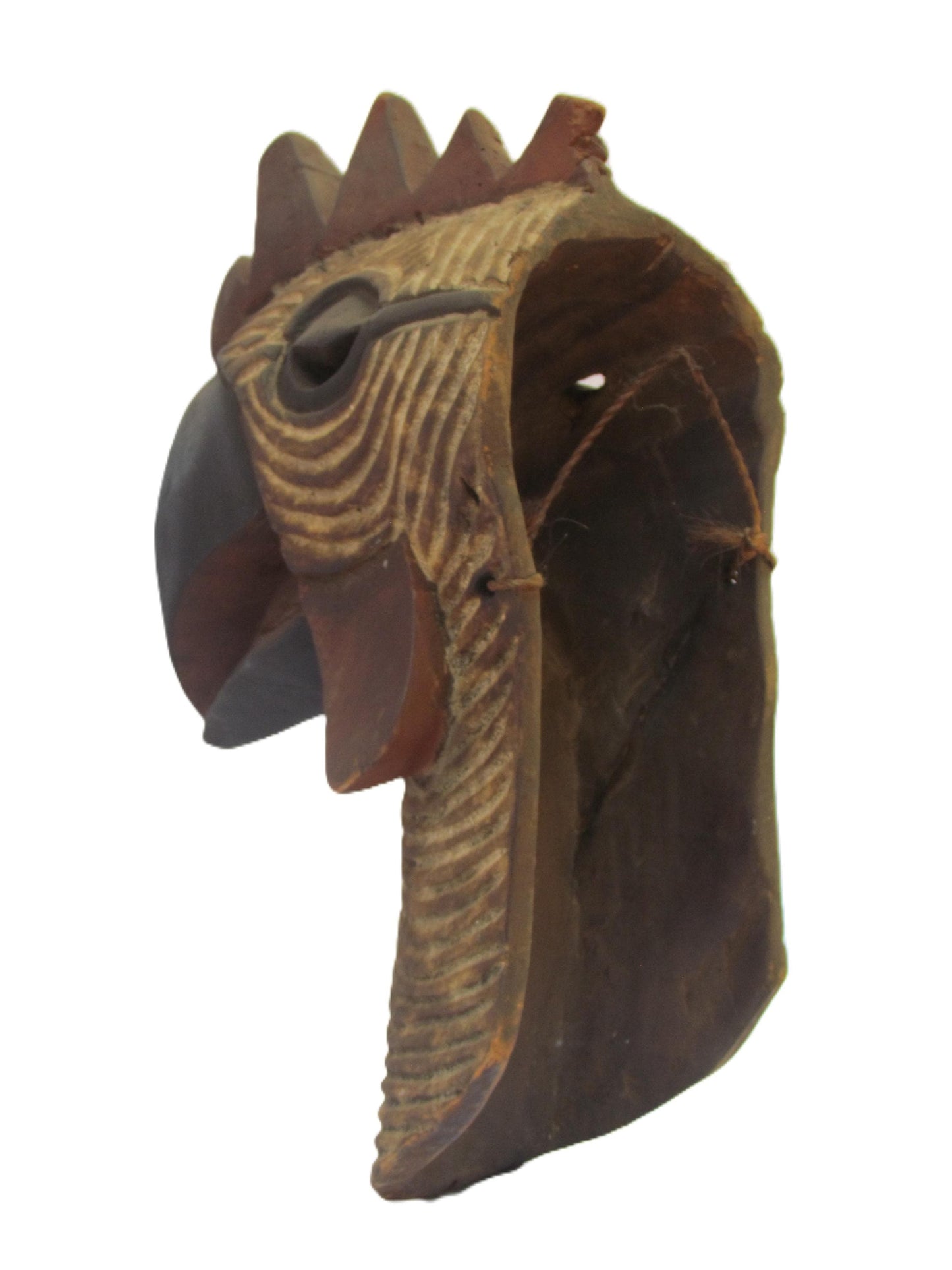 Luba Bird Mask | Authentic Congolese Tribal Art | Hand-Carved Wood Ritual Wall Hanging