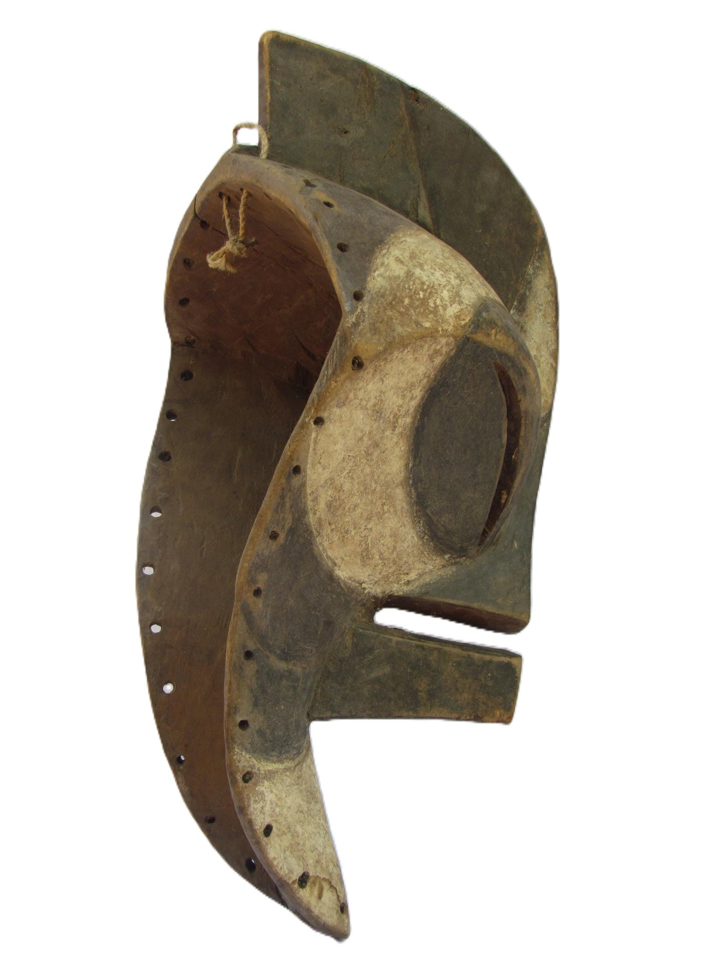Songye Mask | Large Authentic Congolese Tribal Art | Hand-Carved Wood Ritual Wall Sculpture