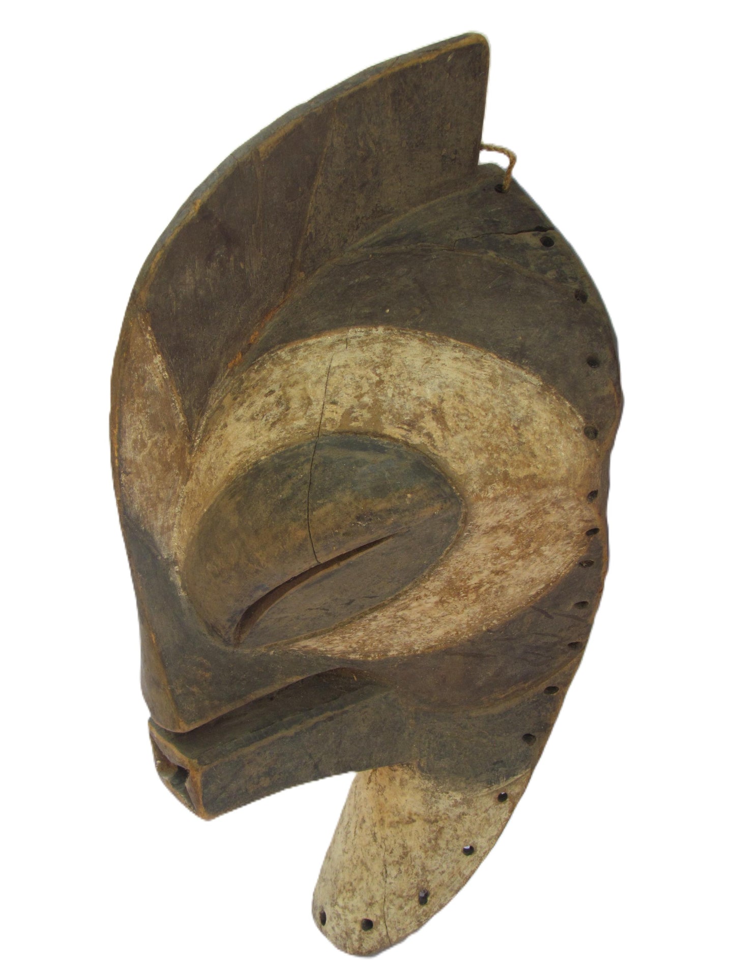 Songye Mask | Large Authentic Congolese Tribal Art | Hand-Carved Wood Ritual Wall Sculpture