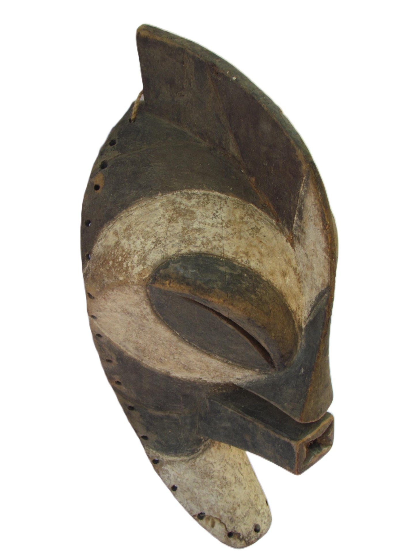 Songye Mask | Large Authentic Congolese Tribal Art | Hand-Carved Wood Ritual Wall Sculpture