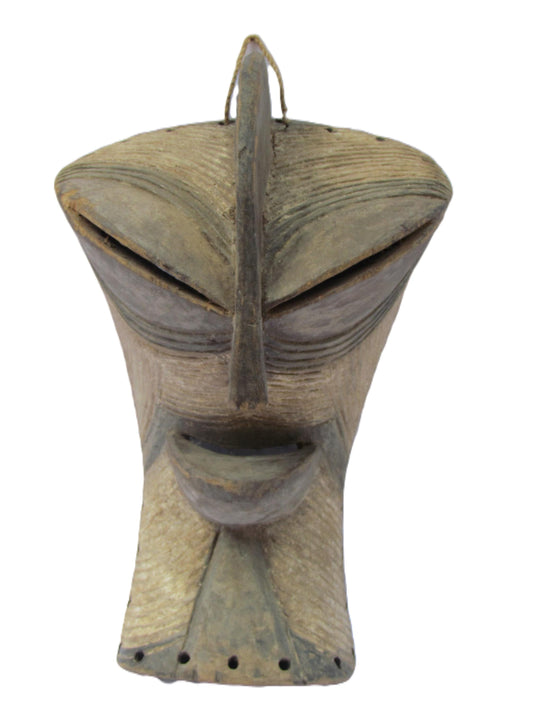 Songye Kifwebe Mask – 17" Hand-Carved Wood – Congo Tribal Wall Art Sculpture