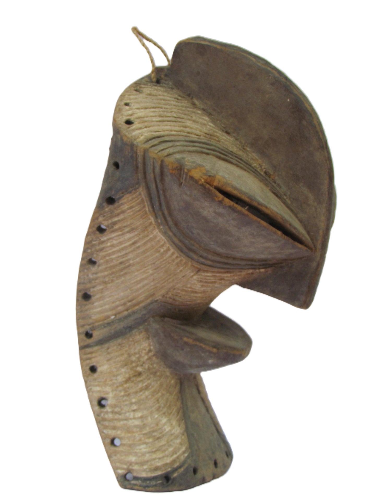 Songye Kifwebe Mask – 17" Hand-Carved Wood – Congo Tribal Wall Art Sculpture