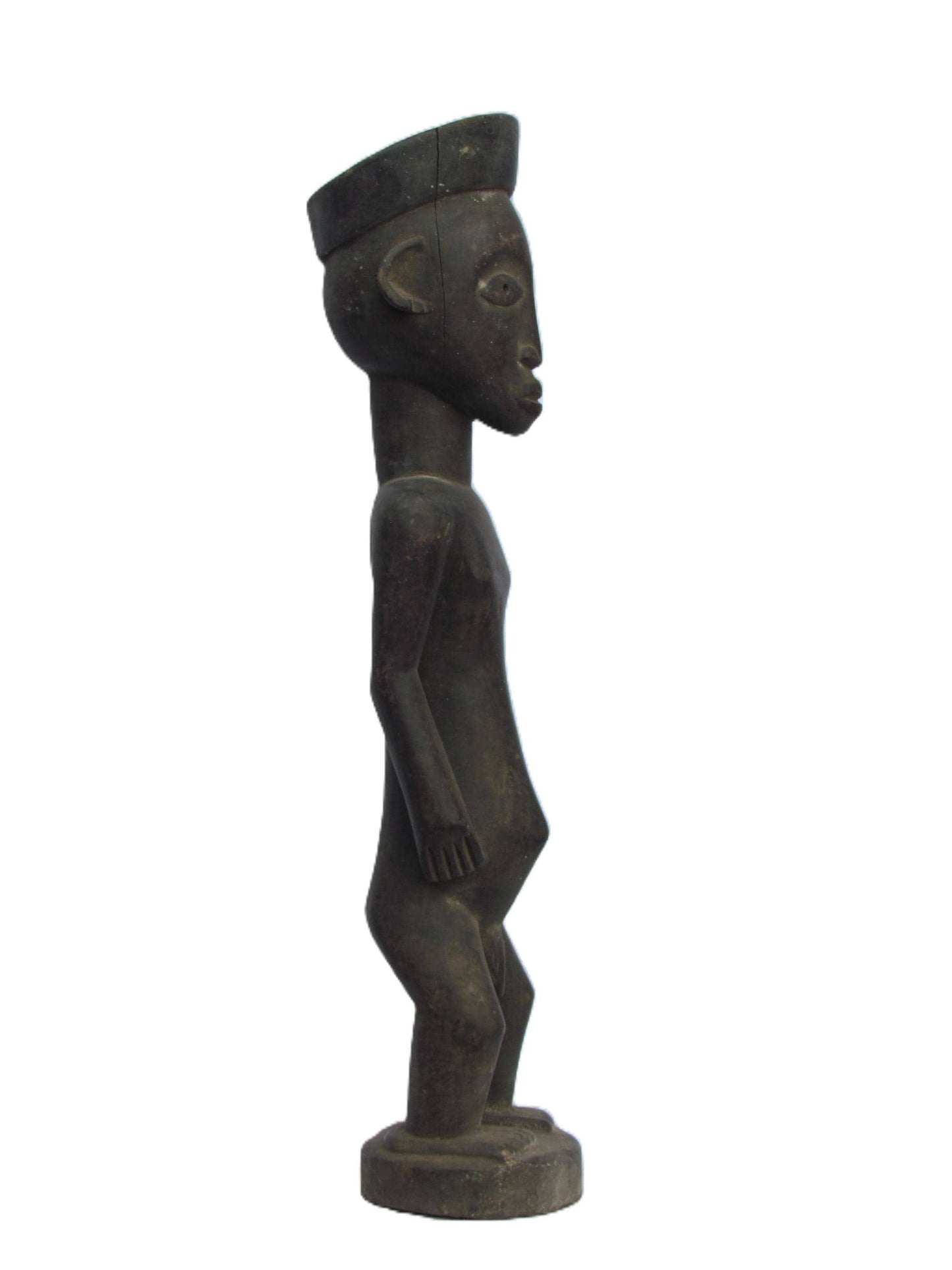 Zande Male Statue | Hand-Carved Wood Primitive Figure | Congo Ancestral Tribal Art