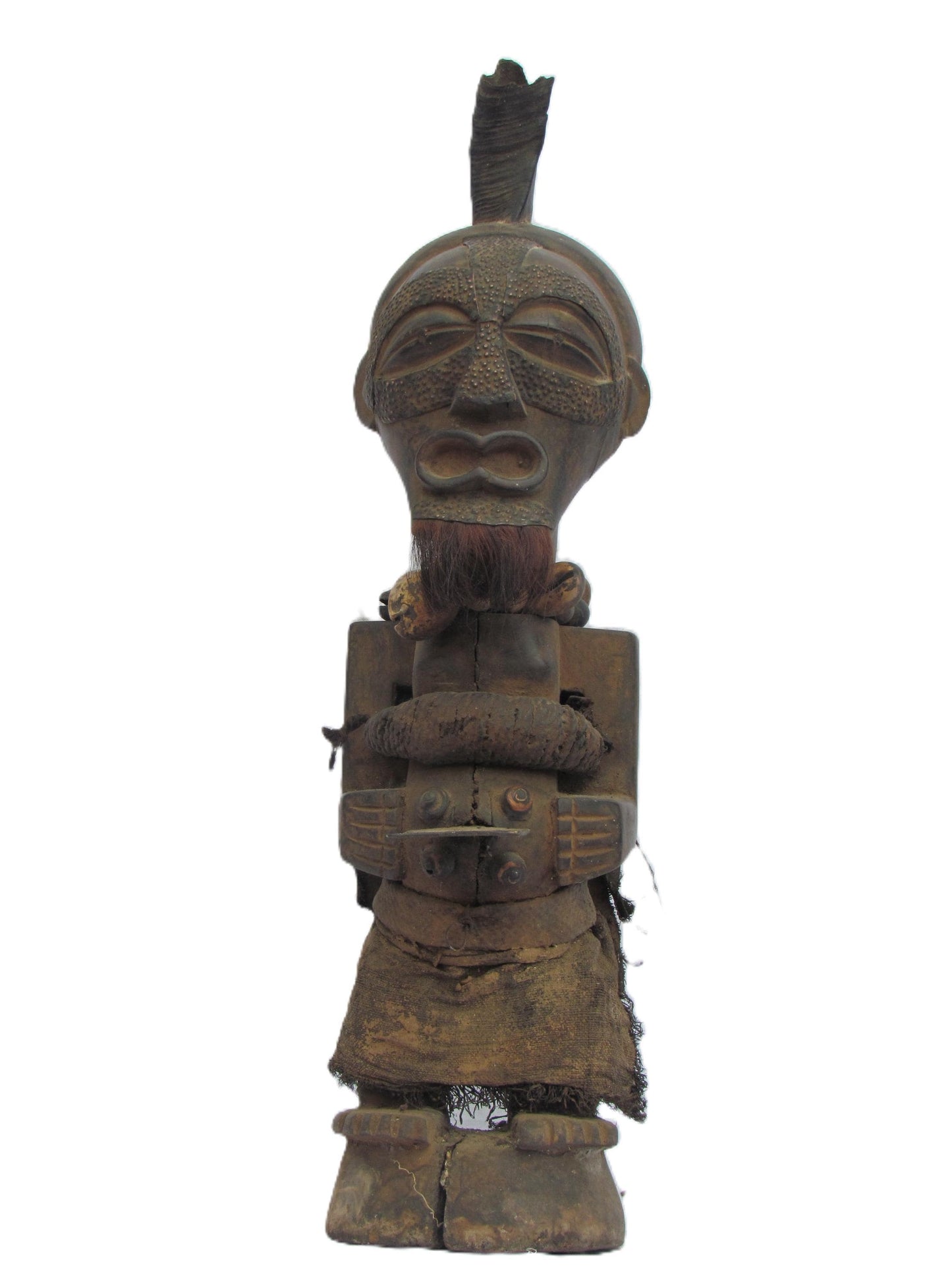 Large Songye Kifwebe Figure – 33" Manjiante Spirit Statue – Congo Tribal Art