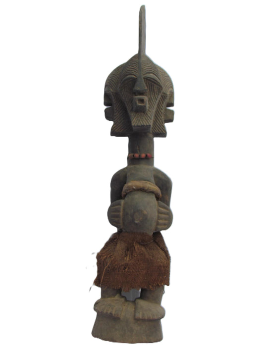 Rare 4-Faced Songye Nkisi – 28" Power Figure – 1930s Congo Ancestral Sculpture