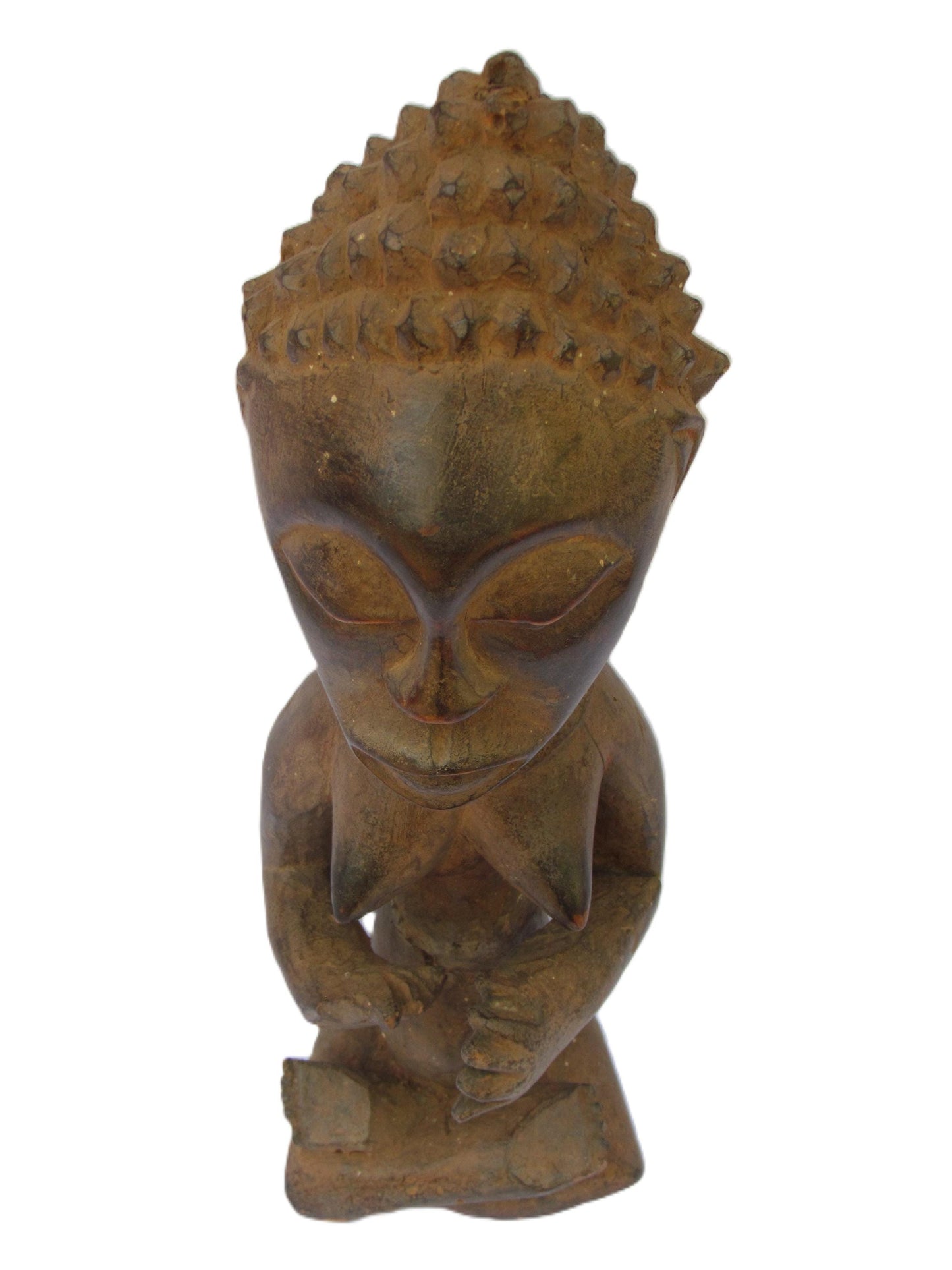 Luba Sitting Figure | Hand-Carved Wood Female Statue | Congo Ancestral Grace Art