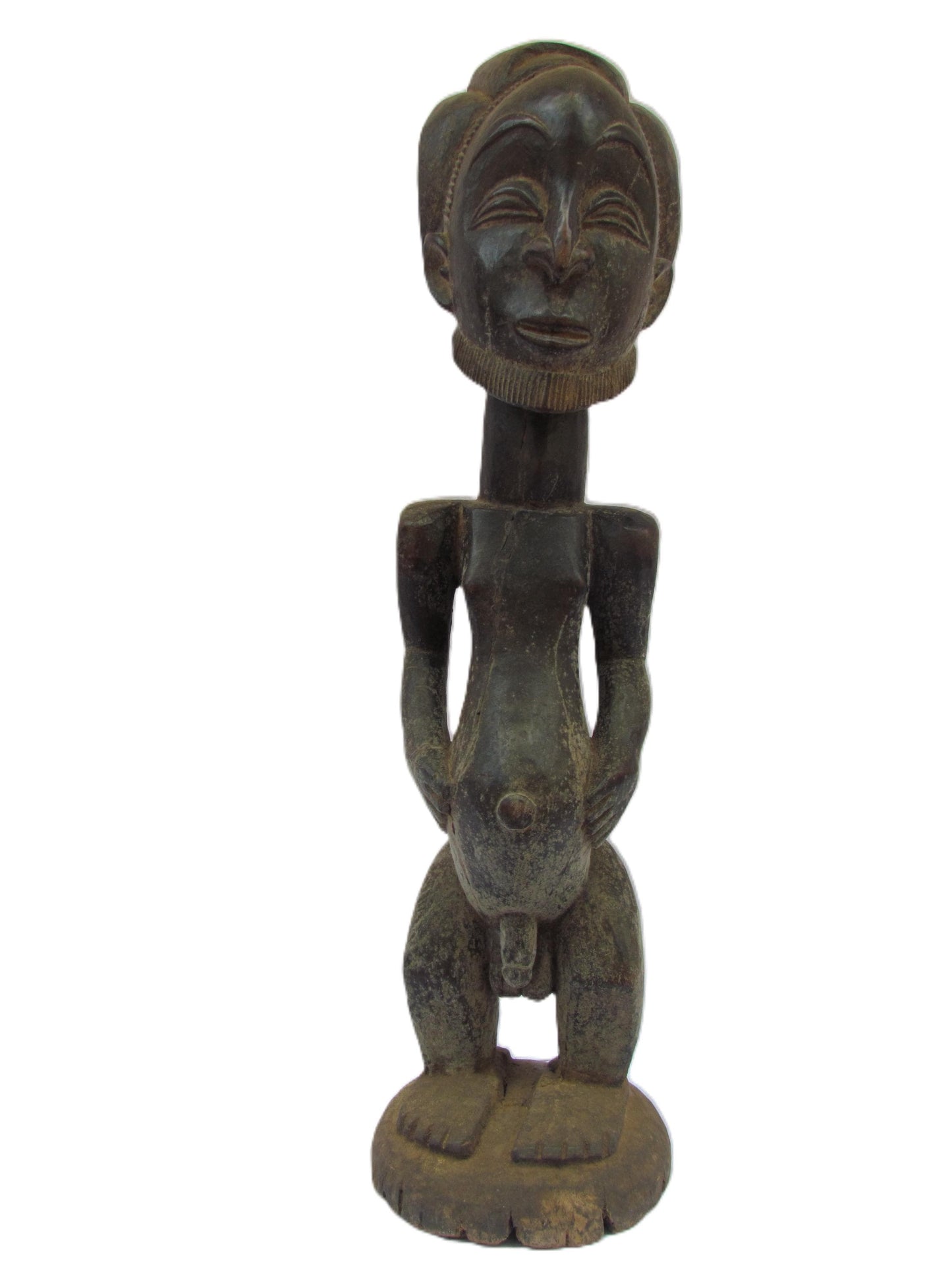 Luba Hemba Statue – 24" Hand-Carved Wood – Congo Ancestor Prestige Art