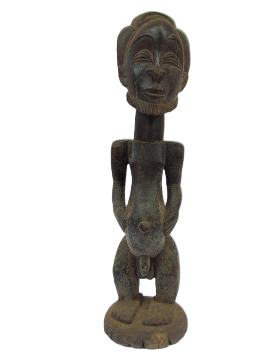 Luba Hemba Statue – 24" Hand-Carved Wood – Congo Ancestor Prestige Art