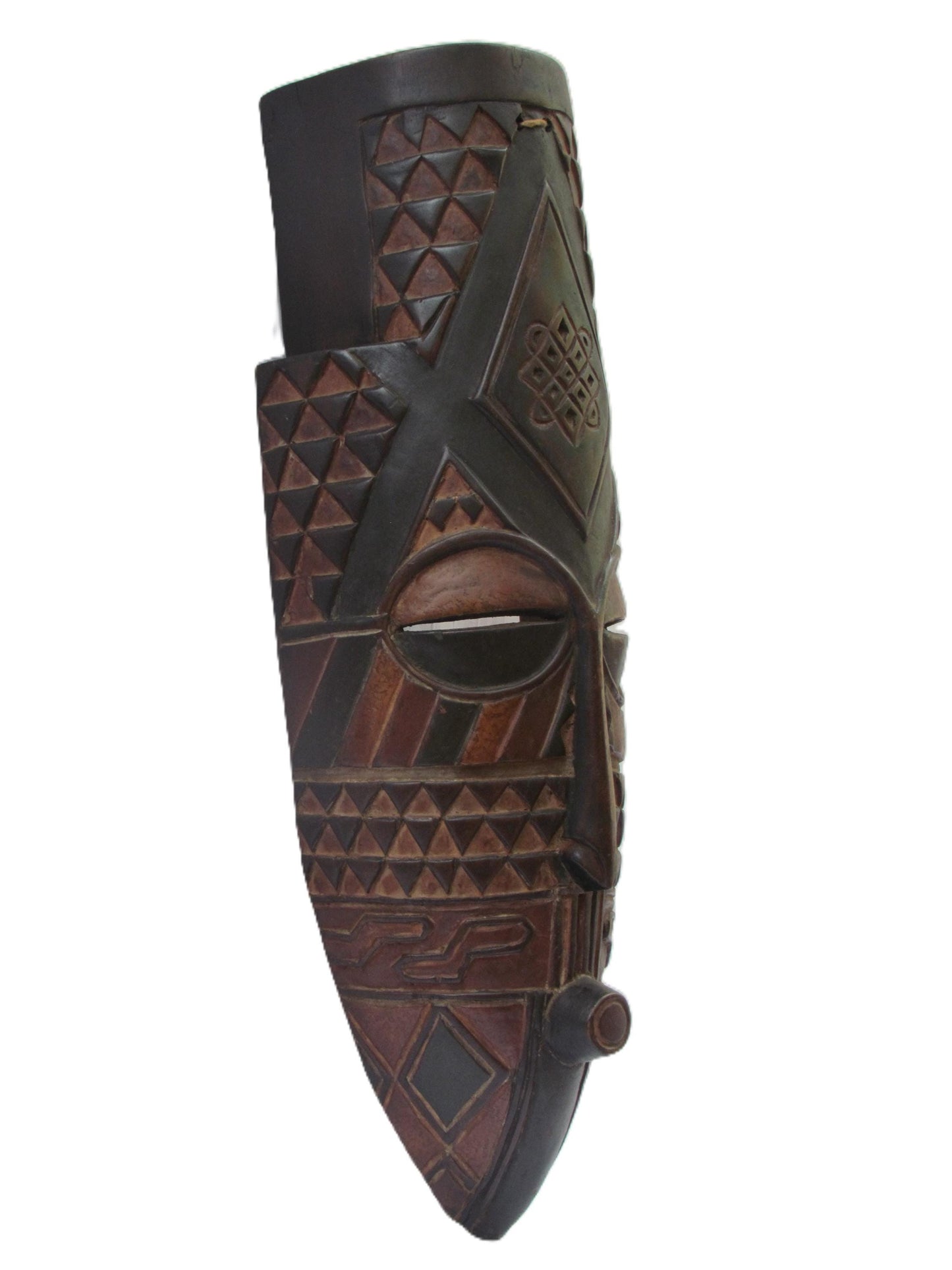 Rare Yela / Mbole Mask – 29" Brown Wood – Congo DRC African Tribal Gallery Art