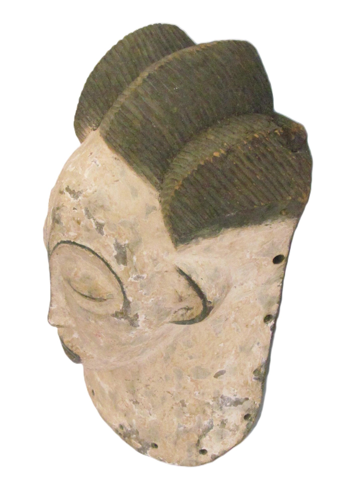 Luba Magdalena Mask – 15" Hand-Carved Wood – Congo DRC African Tribal Art