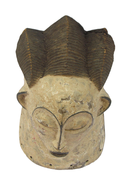 Luba Magdalena Mask – 15" Hand-Carved Wood – Congo DRC African Tribal Art