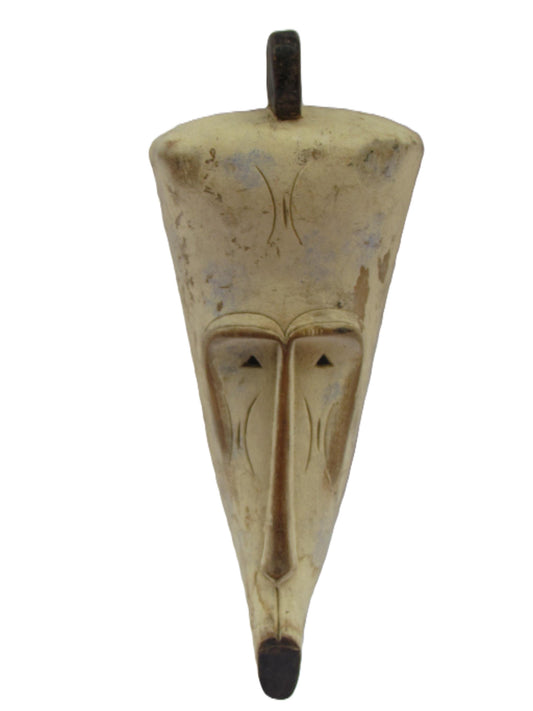 Fang Heart-Shaped Mask – 15" Hand-Carved Wood – Cameroon Tribal Wall Art