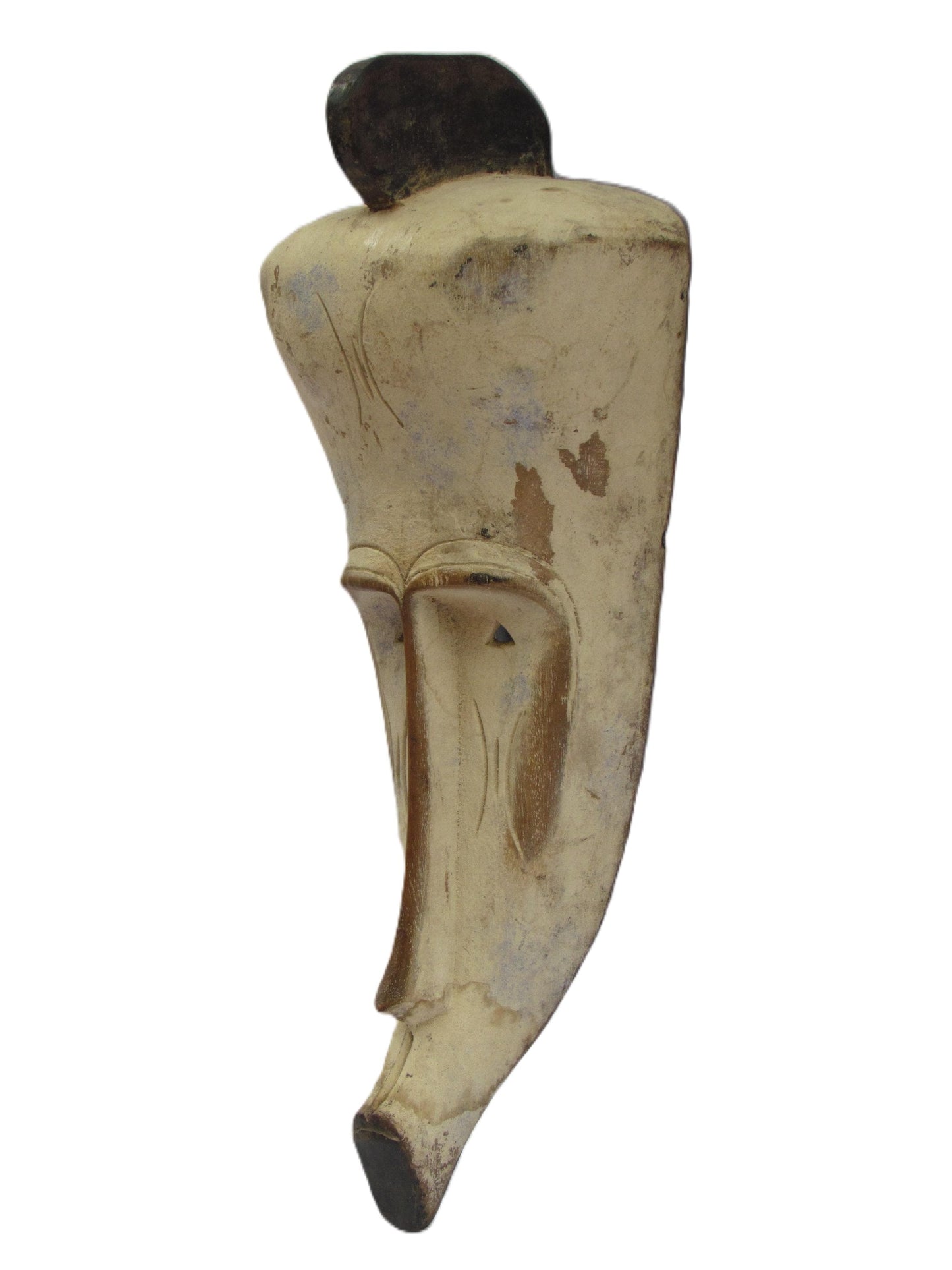 Fang Heart-Shaped Mask – 15" Hand-Carved Wood – Cameroon Tribal Wall Art