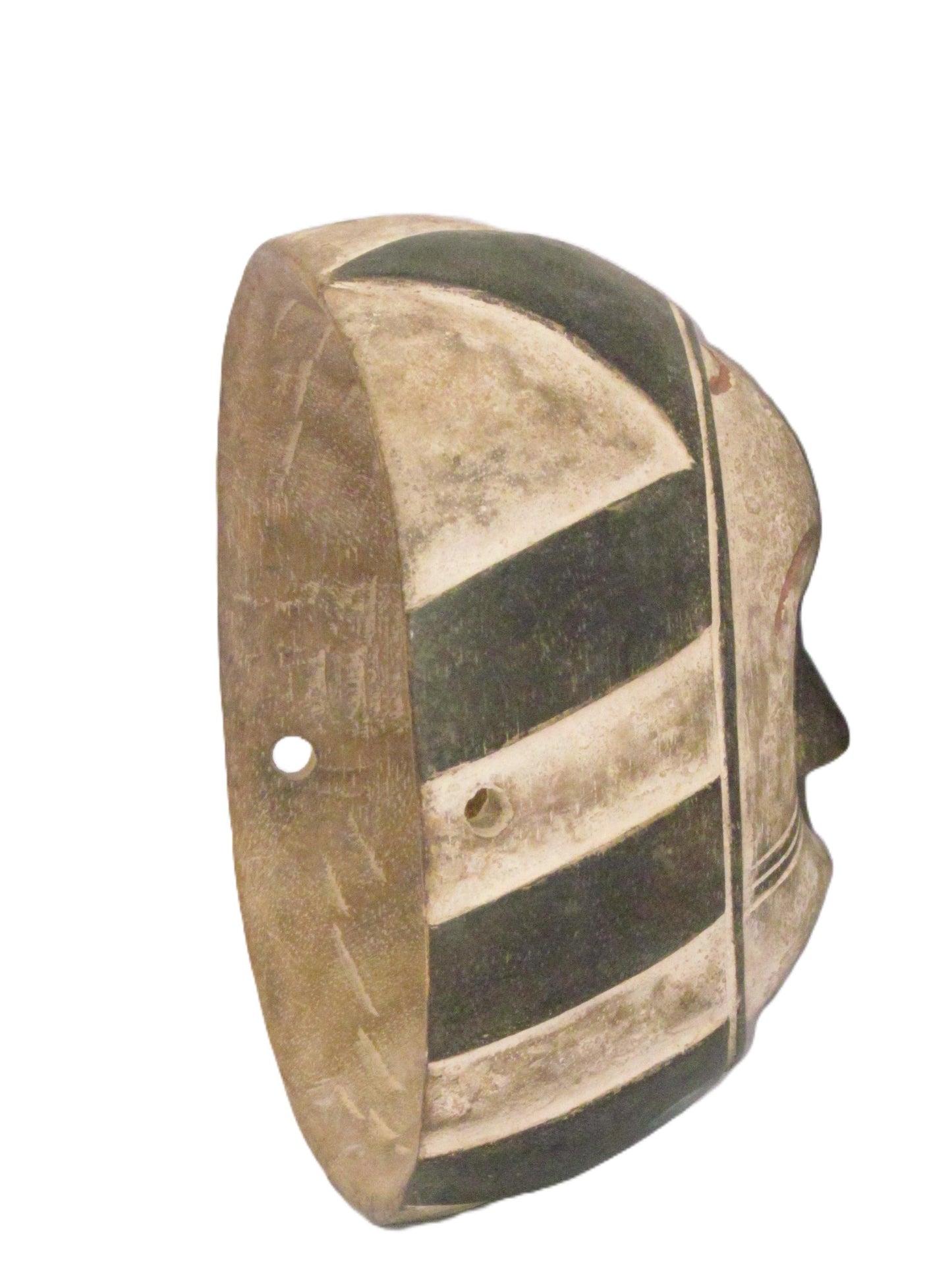 Punu White Face Mask | Hand-Carved Okuyi Wall Decor | Gabon Ancestral Spirit Art