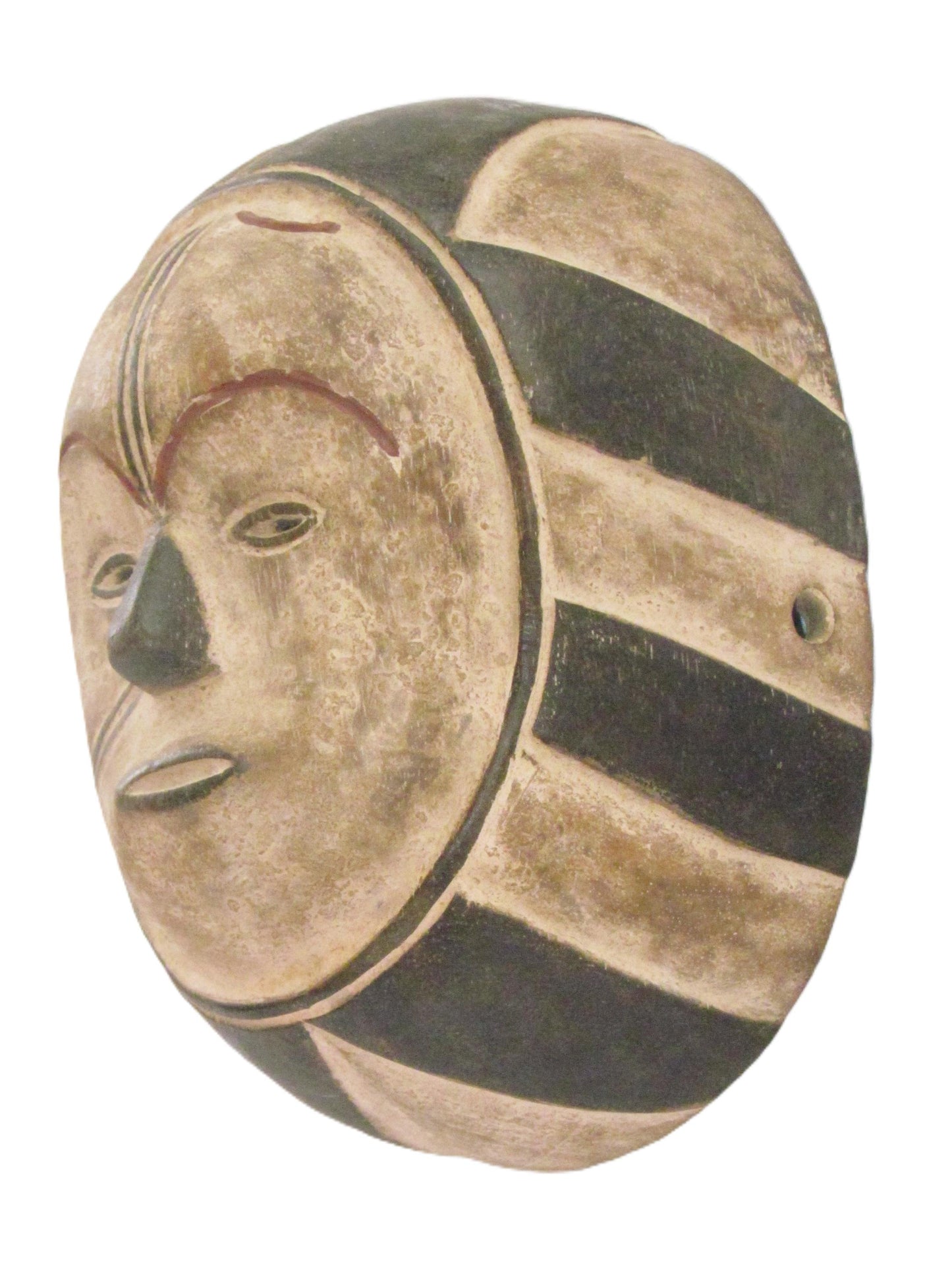 Punu White Face Mask | Hand-Carved Okuyi Wall Decor | Gabon Ancestral Spirit Art