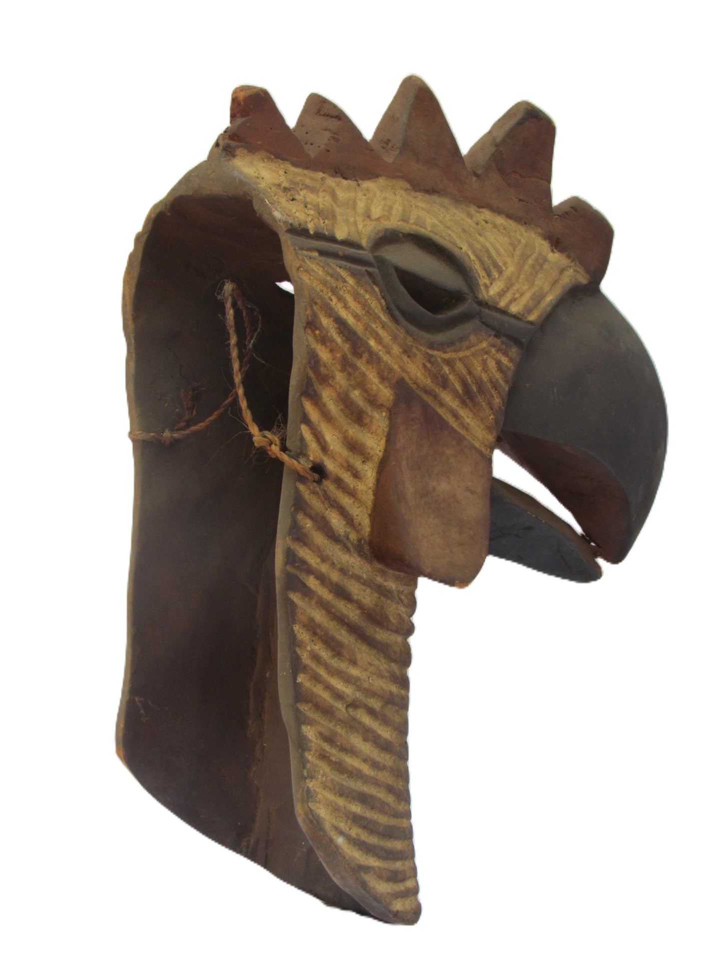 Luba Bird Mask | Authentic Congolese Tribal Art | Hand-Carved Wood Ritual Wall Hanging