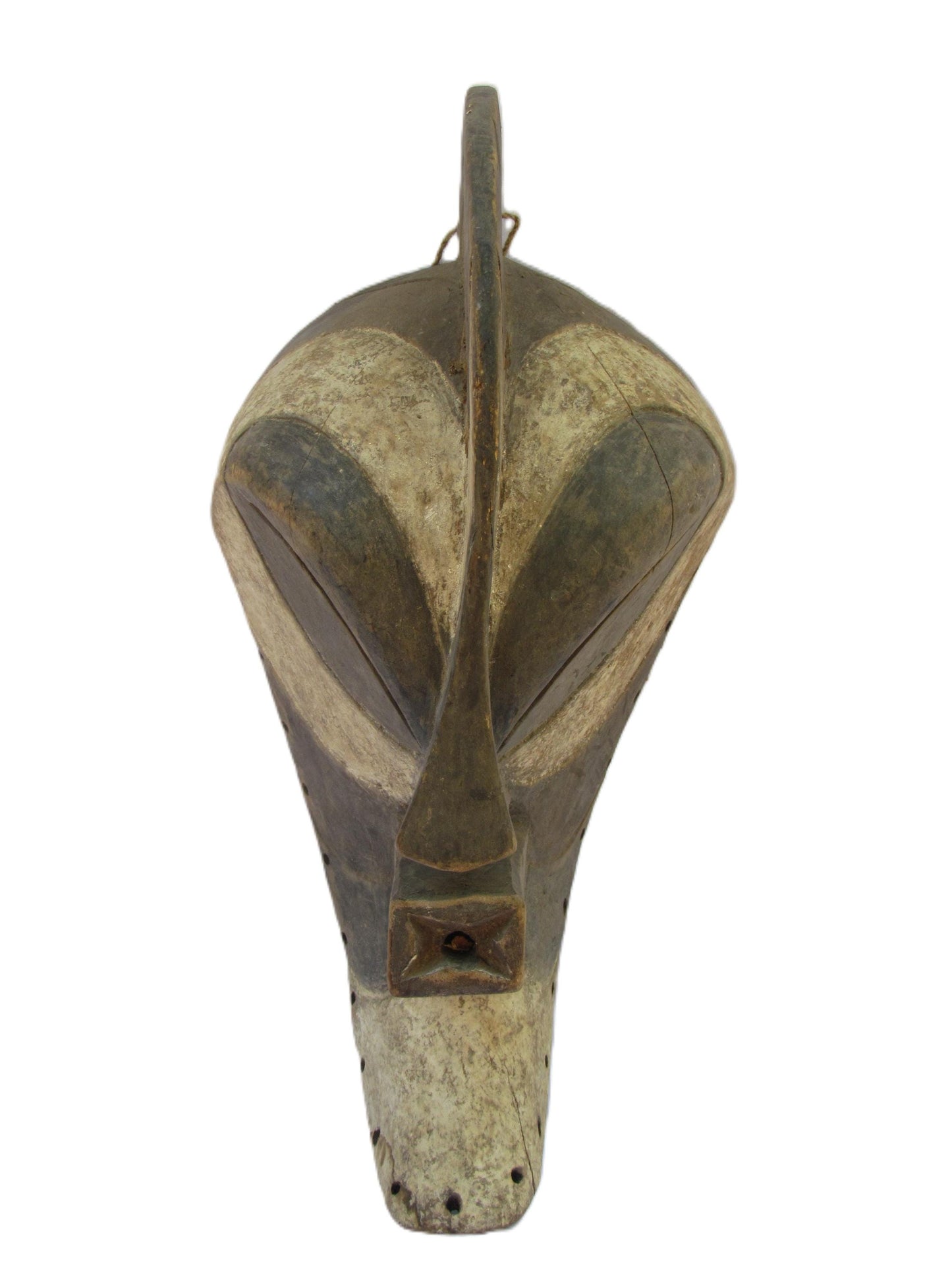 Songye Mask | Large Authentic Congolese Tribal Art | Hand-Carved Wood Ritual Wall Sculpture