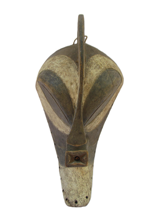Songye Mask | Large Authentic Congolese Tribal Art | Hand-Carved Wood Ritual Wall Sculpture
