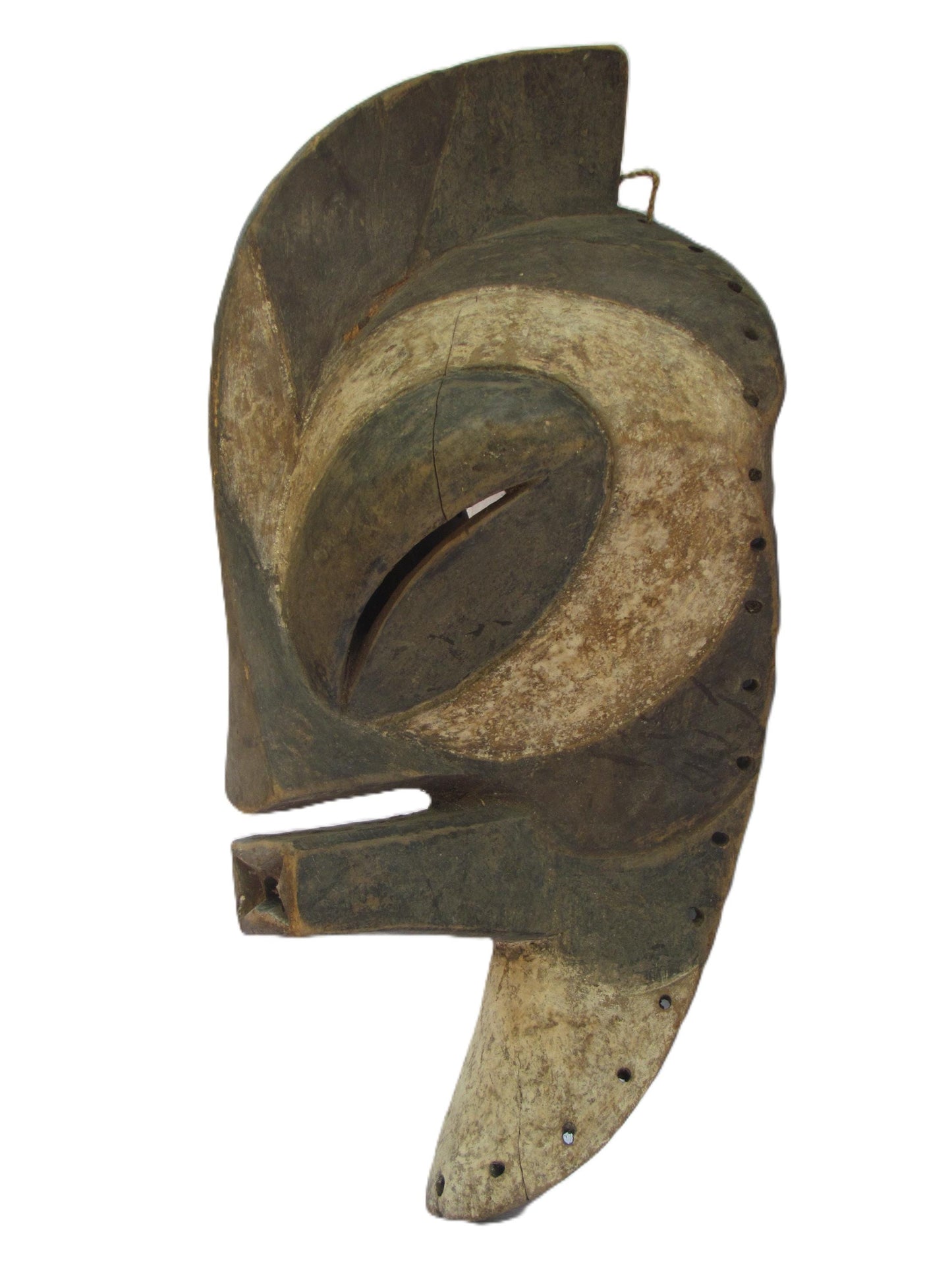 Songye Mask | Large Authentic Congolese Tribal Art | Hand-Carved Wood Ritual Wall Sculpture