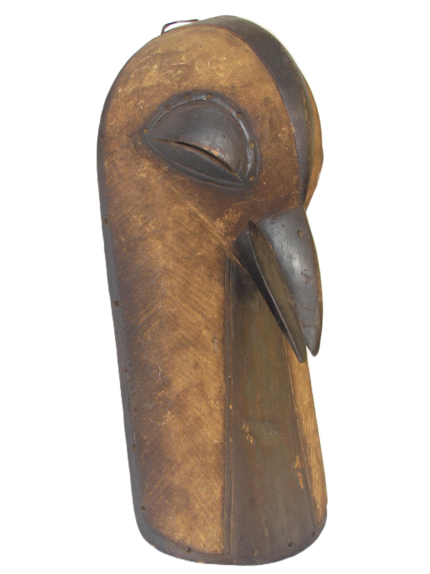Kusu Bird Mask | Authentic Congolese Tribal Art | Hand-Carved Minimalist Ritual Plaque