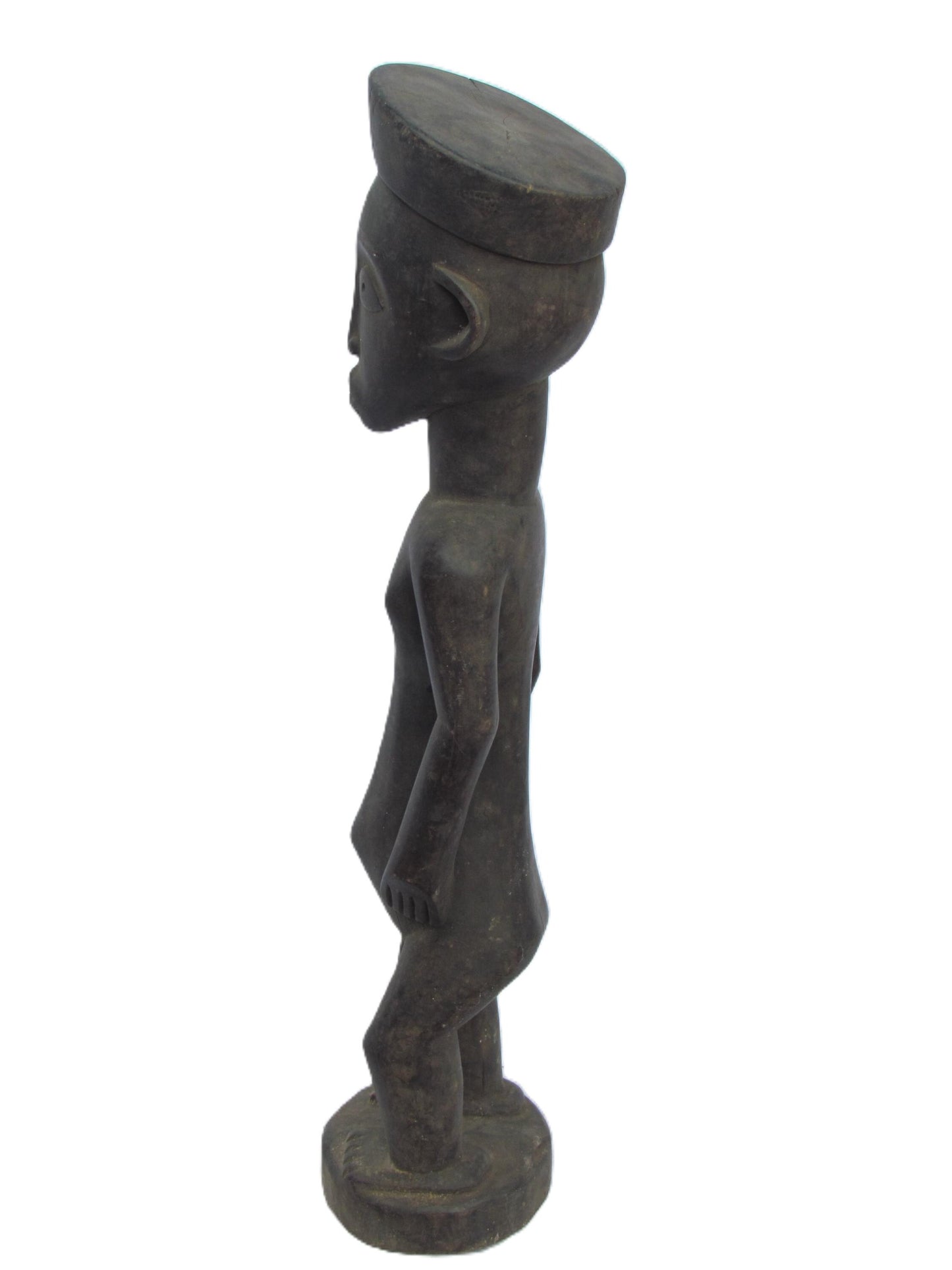 Zande Male Statue | Hand-Carved Wood Primitive Figure | Congo Ancestral Tribal Art