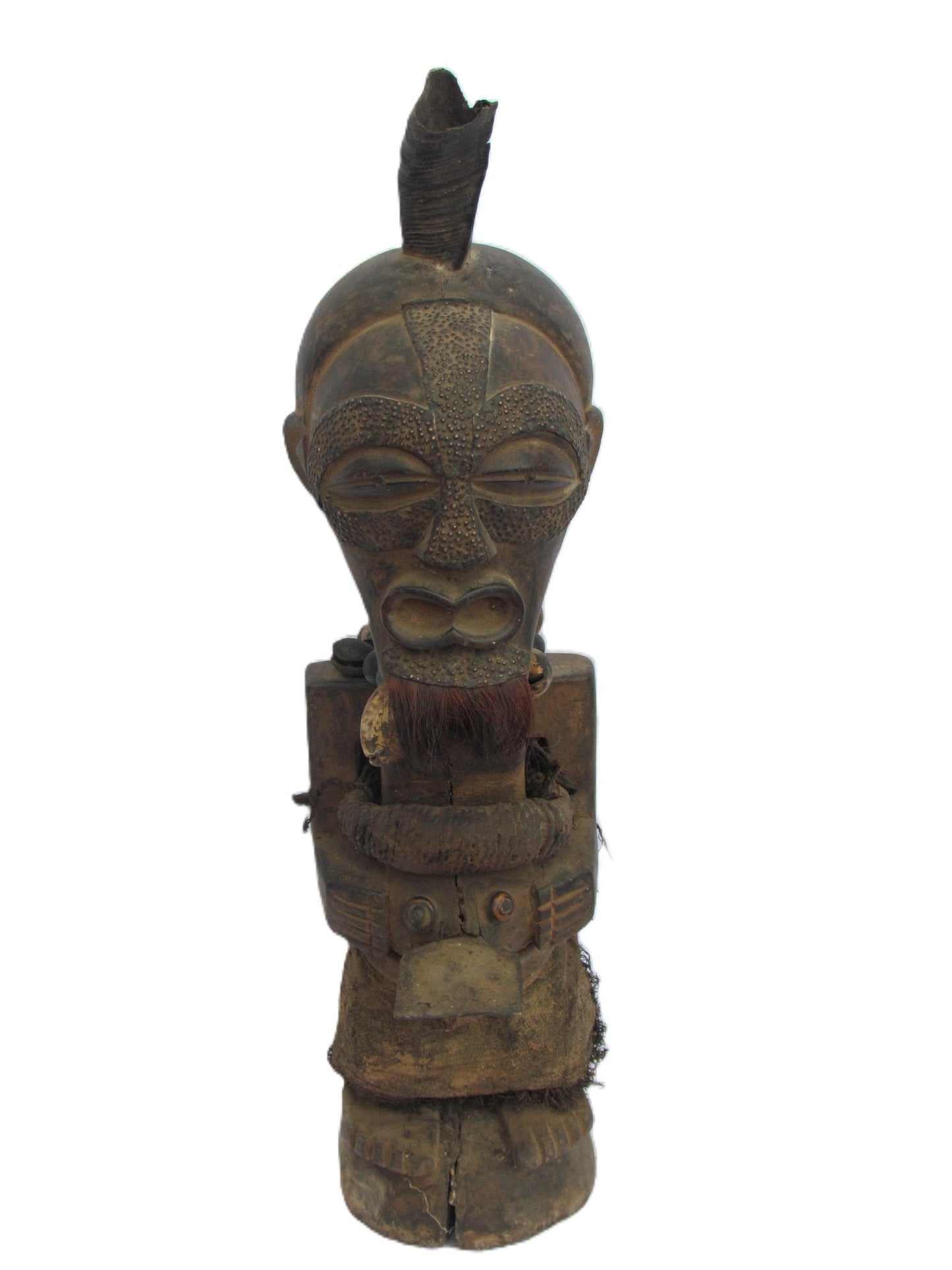 Large Songye Kifwebe Figure – 33" Manjiante Spirit Statue – Congo Tribal Art