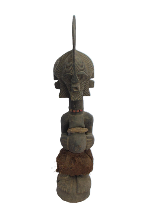 Rare 4-Faced Songye Nkisi – 28" Power Figure – 1930s Congo Ancestral Sculpture