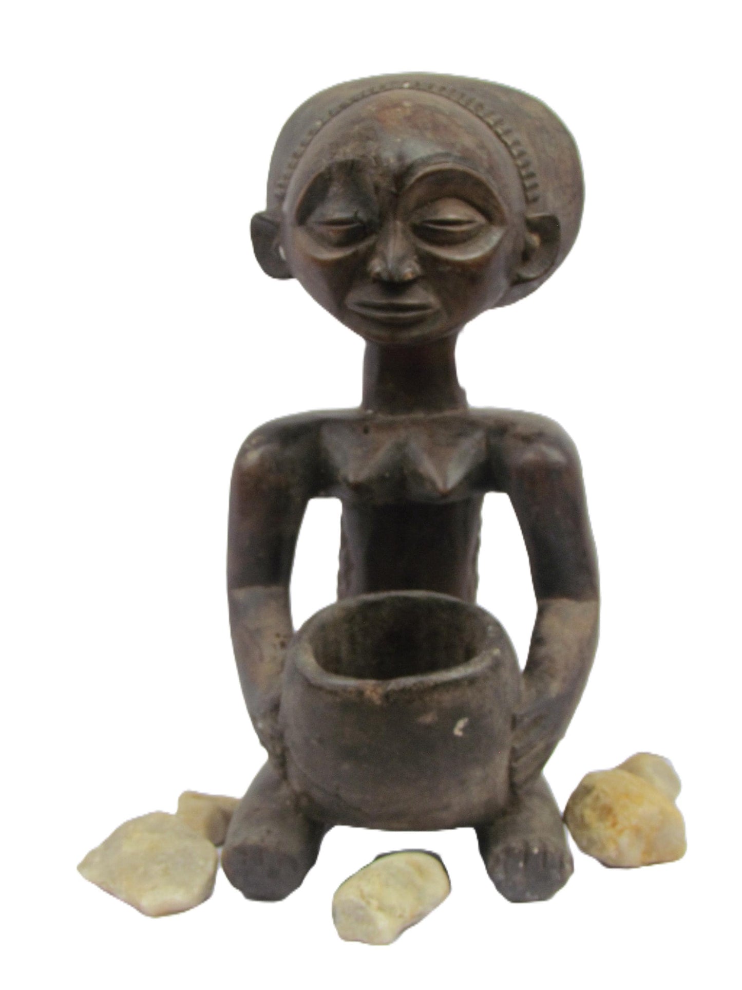 Luba Female Diviner Statue | Congo Ritual Wood Figure | African Tribal Art