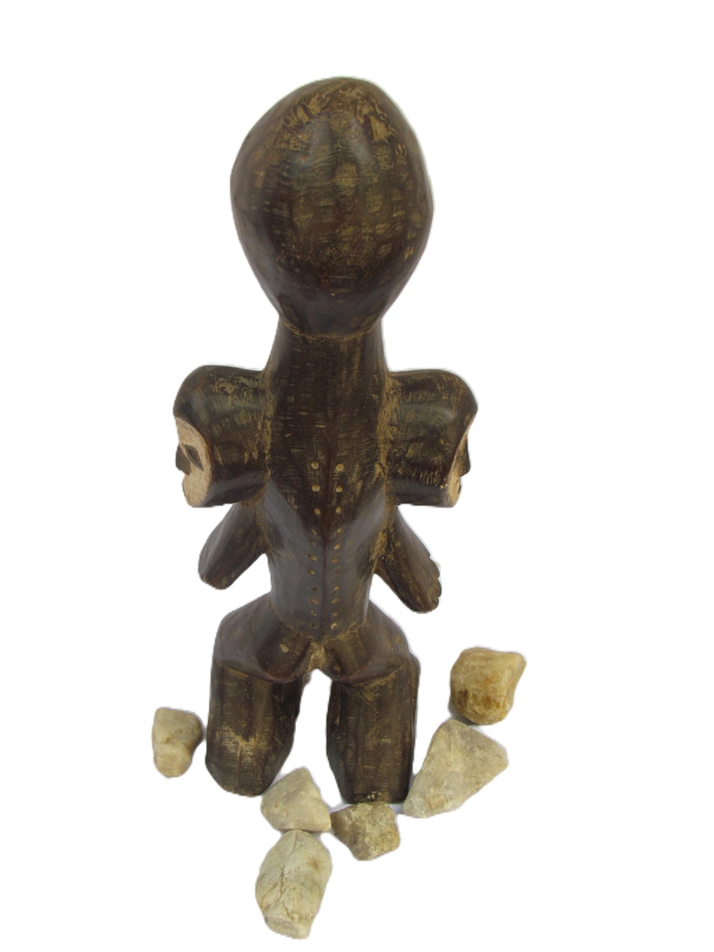 Lega Tribal Sculpture | Multi-Headed Carved Wood Figure | Congo Bwami Ritual Art