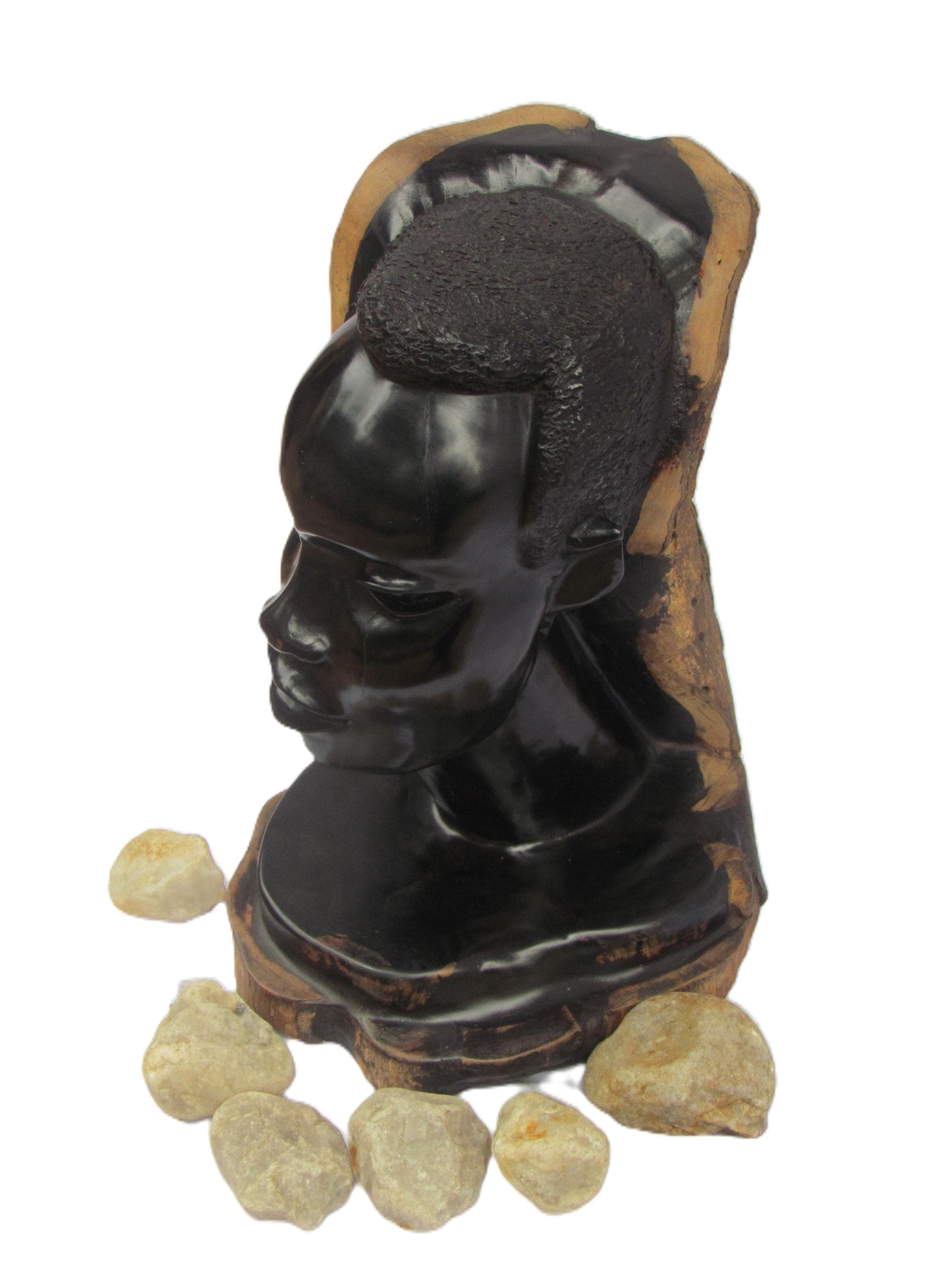 Makonde Woman Statue | Genuine Ebony Wood Carving | Tanzania African Female Figure