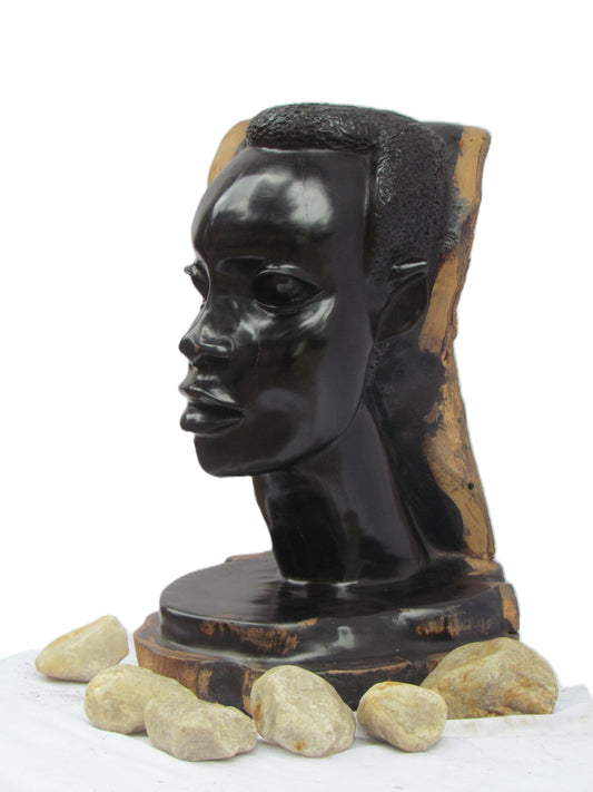 Makonde Woman Statue | Genuine Ebony Wood Carving | Tanzania African Female Figure
