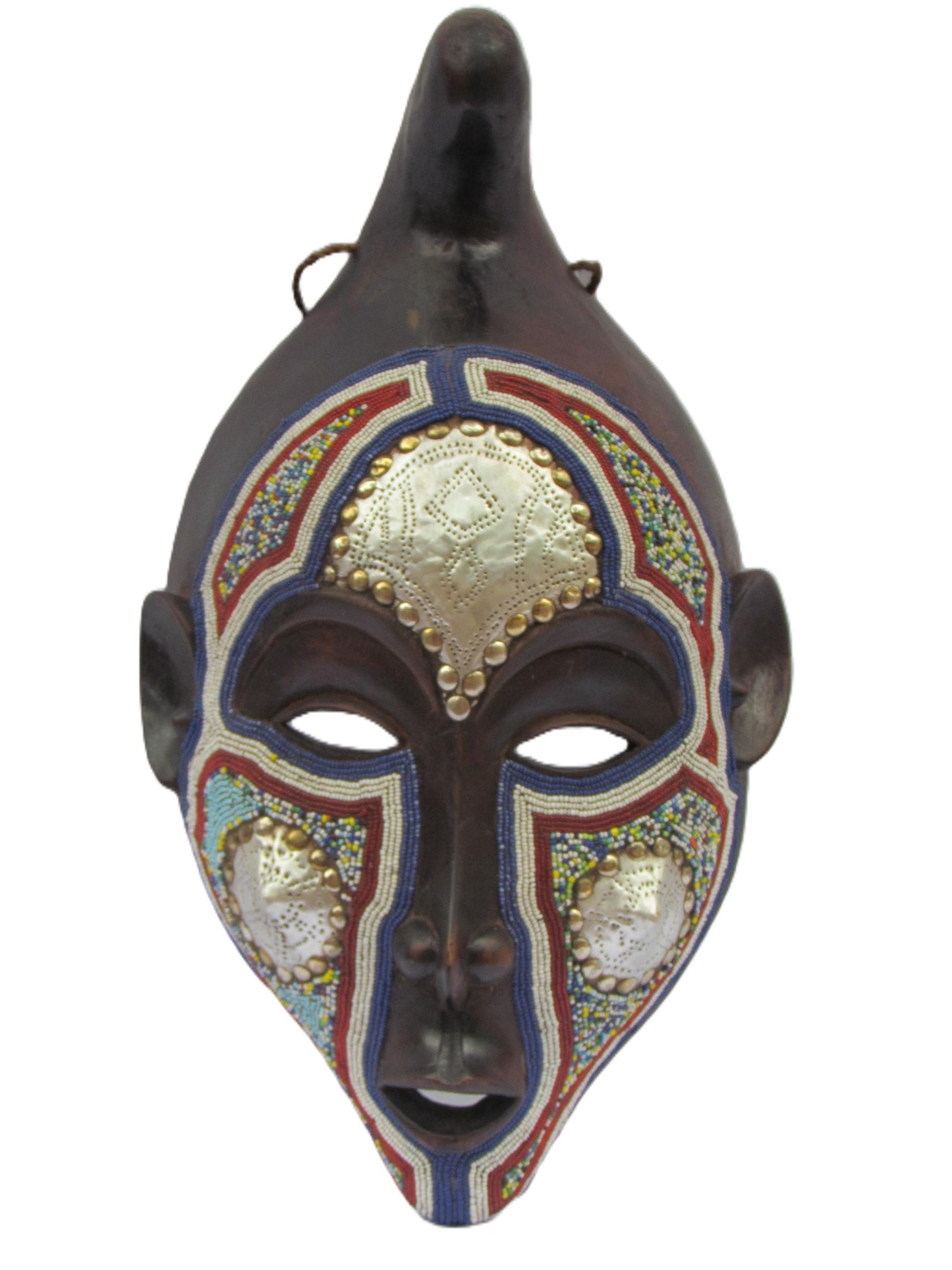 Kumu Mask – Geometrically Abstract Wood Wall Art – Kisangani Congo Tribal Art
