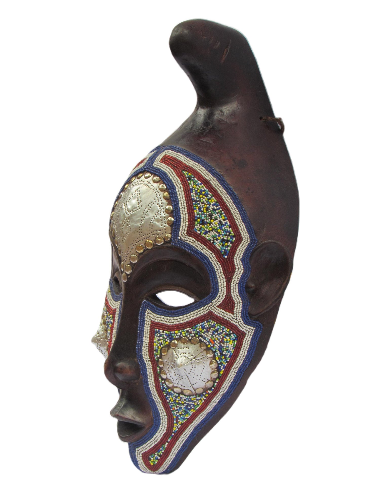 Kumu Mask – Geometrically Abstract Wood Wall Art – Kisangani Congo Tribal Art