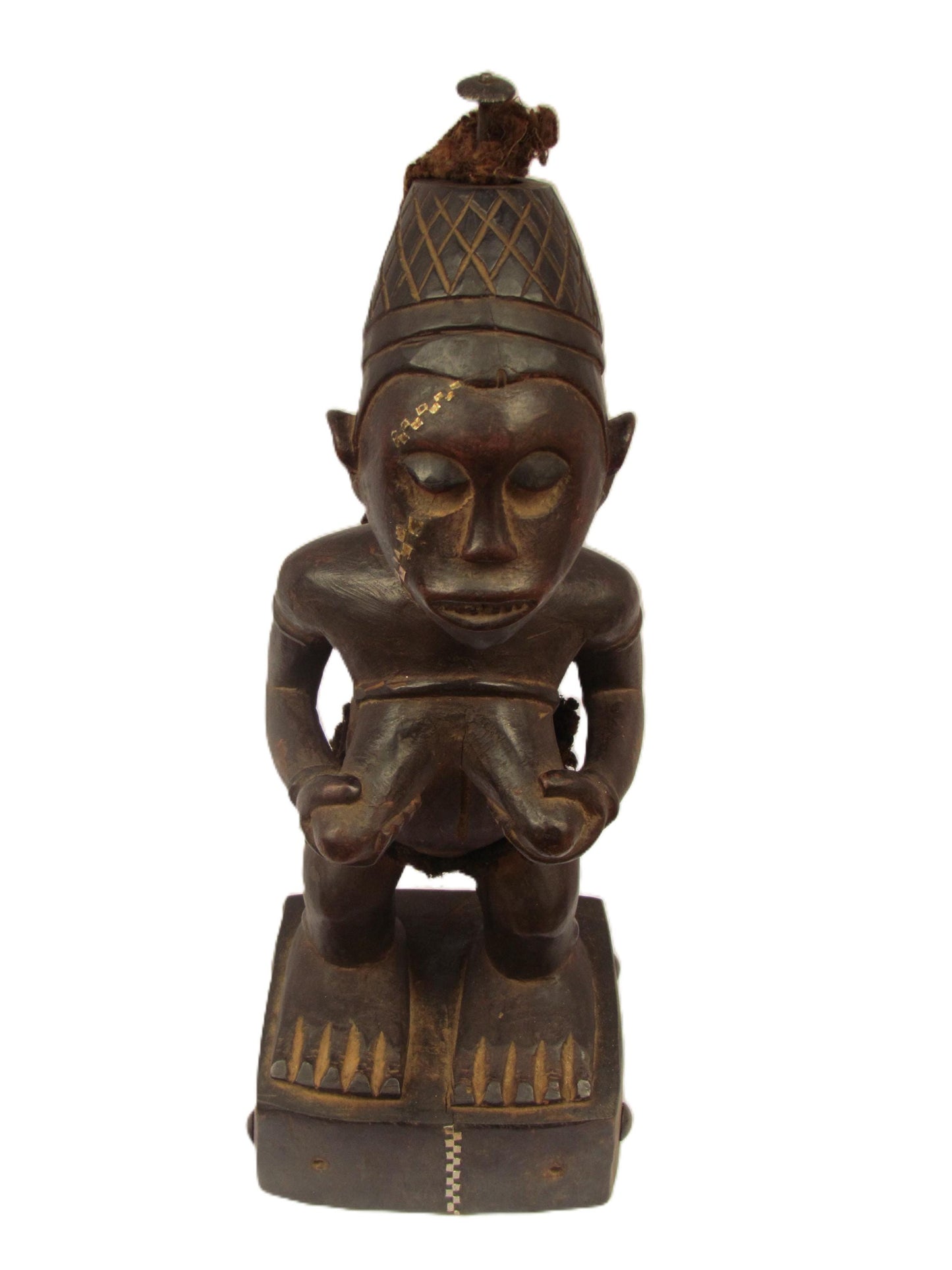 Bakongo Female Figure – 20" Hand-Carved Wood – Congo Maternity Tribal Sculpture
