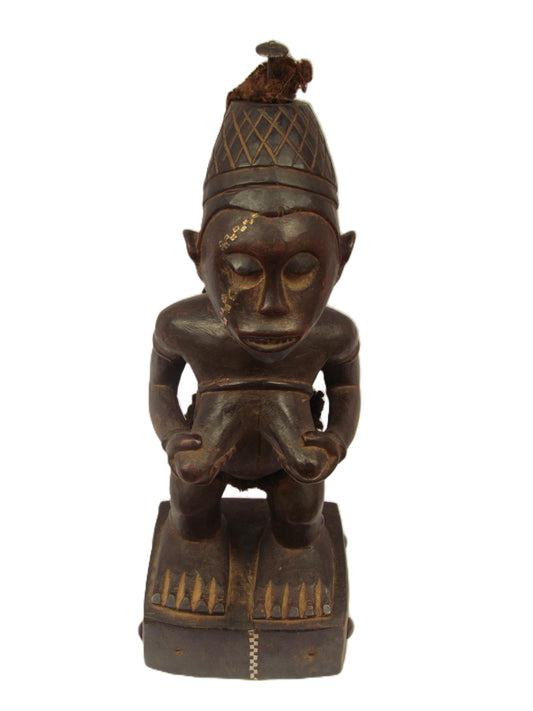 Bakongo Female Figure – 20" Hand-Carved Wood – Congo Maternity Tribal Sculpture