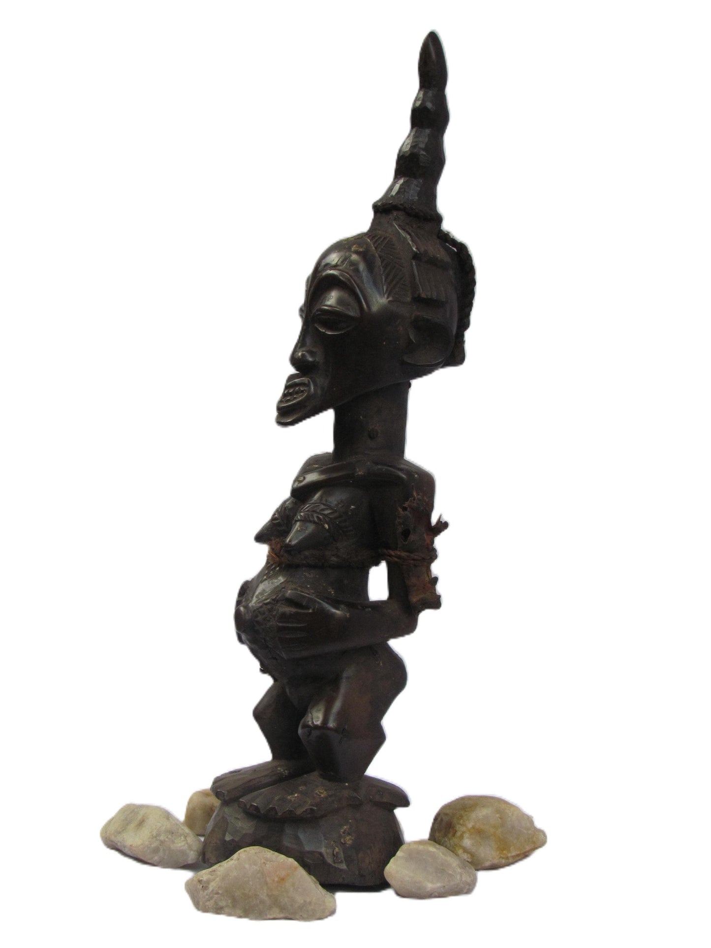 Songye Male Power Figure – Nkisi Wood Sculpture – Congo & Zambia Tribal Art