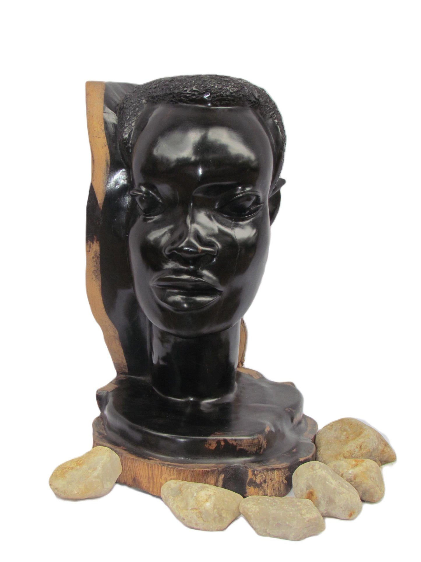 Makonde Woman Statue | Genuine Ebony Wood Carving | Tanzania African Female Figure