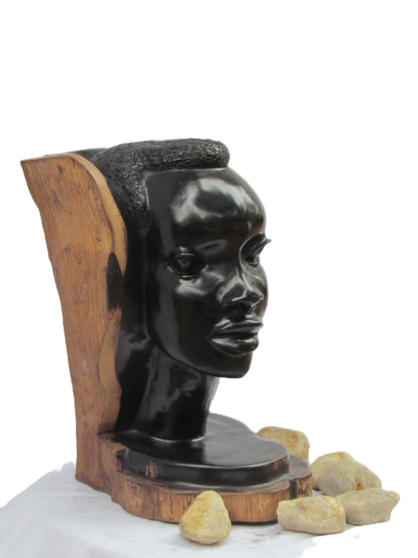 Makonde Woman Statue | Genuine Ebony Wood Carving | Tanzania African Female Figure