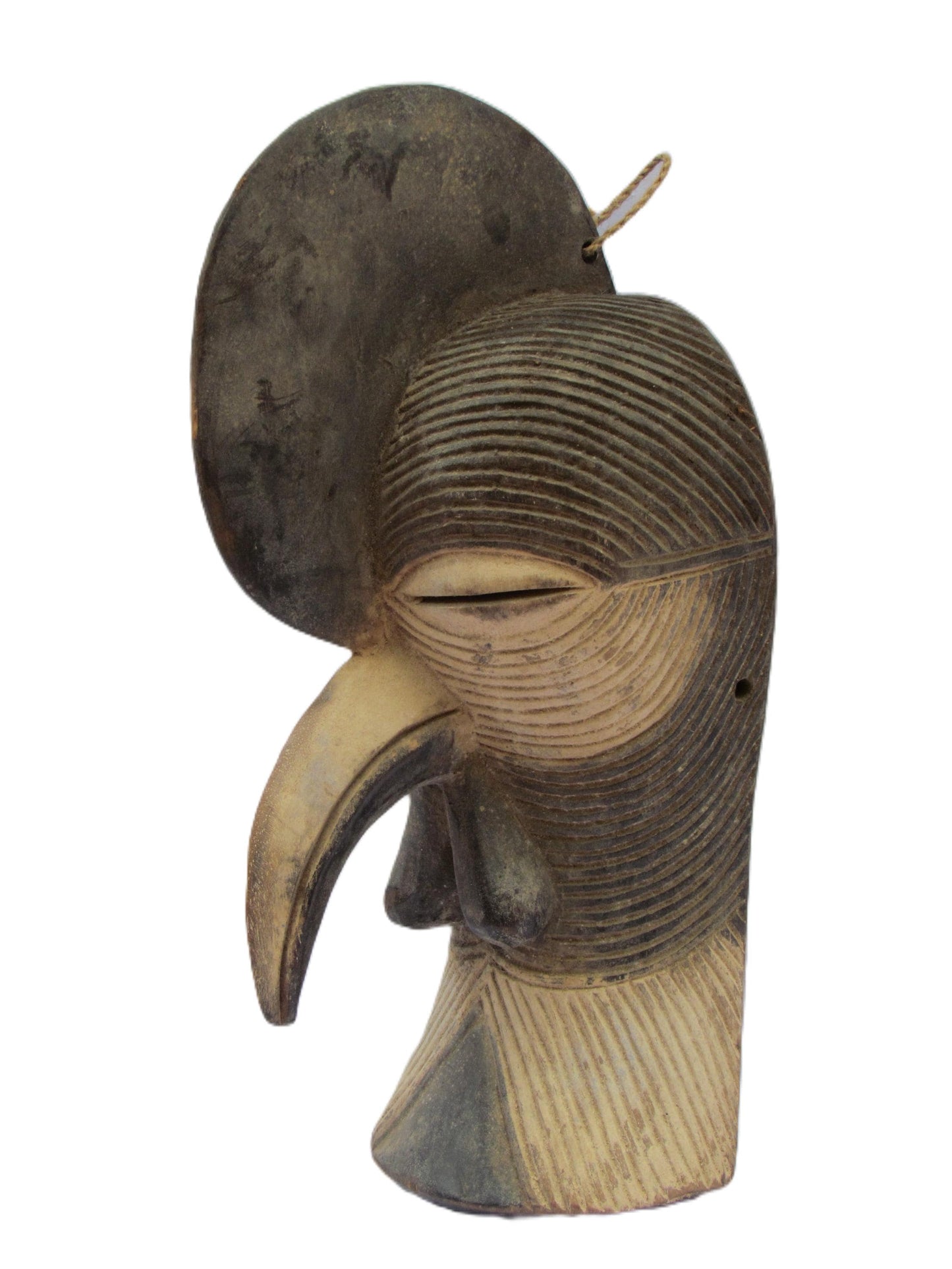 Songye Kifwebe Mask | Deep Carved Wood Wall Decor | Congo Ritual Protection Art