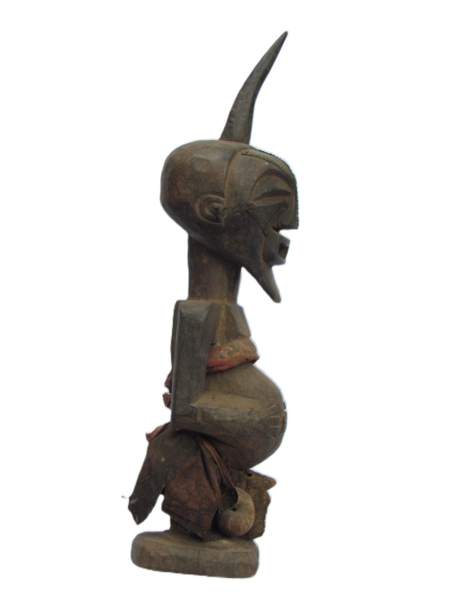Songye Male Statue – 25" Hand-Carved Wood – 20th Century Congo Tribal Art