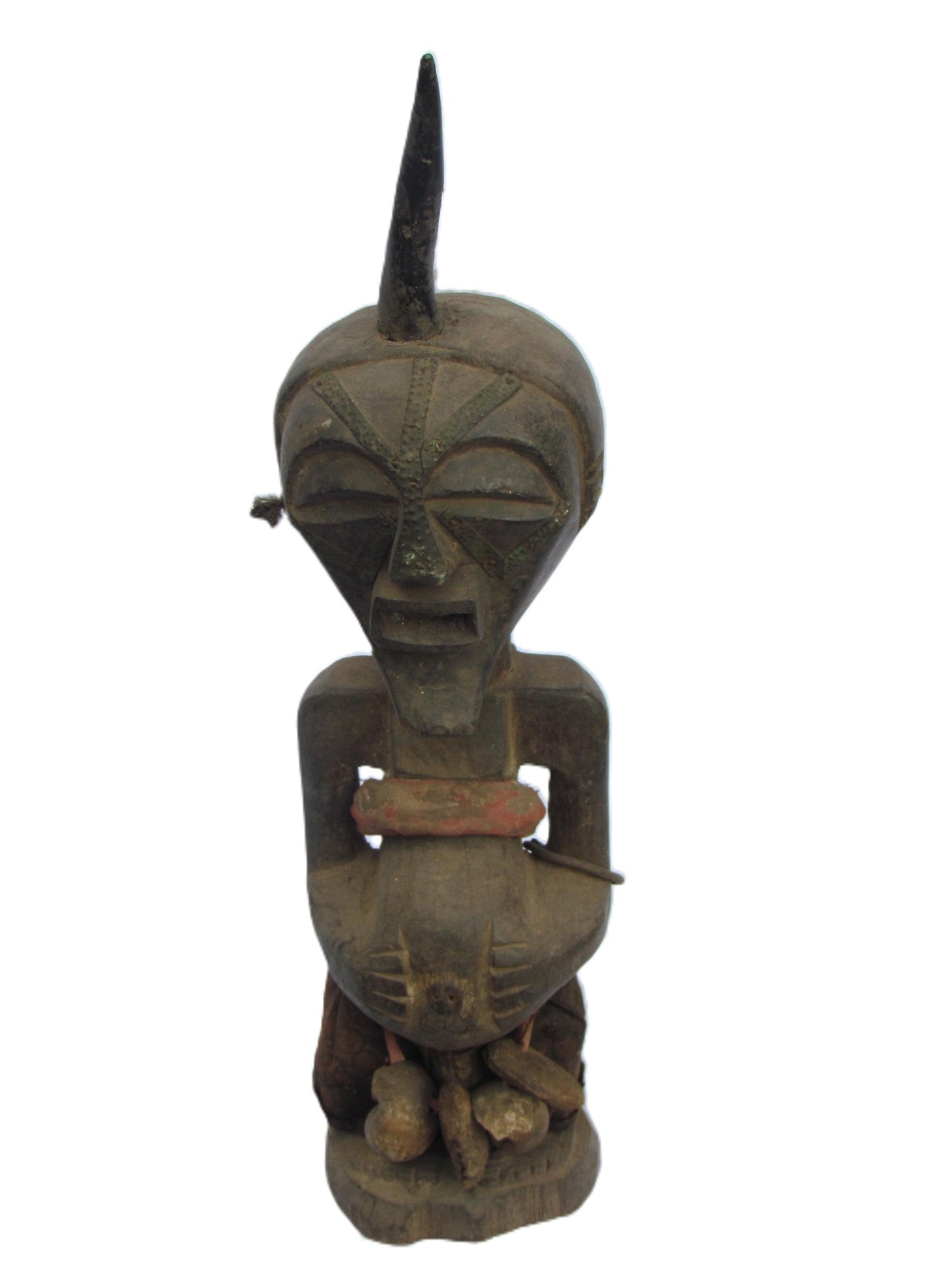 Songye Male Statue – 25" Hand-Carved Wood – 20th Century Congo Tribal Art