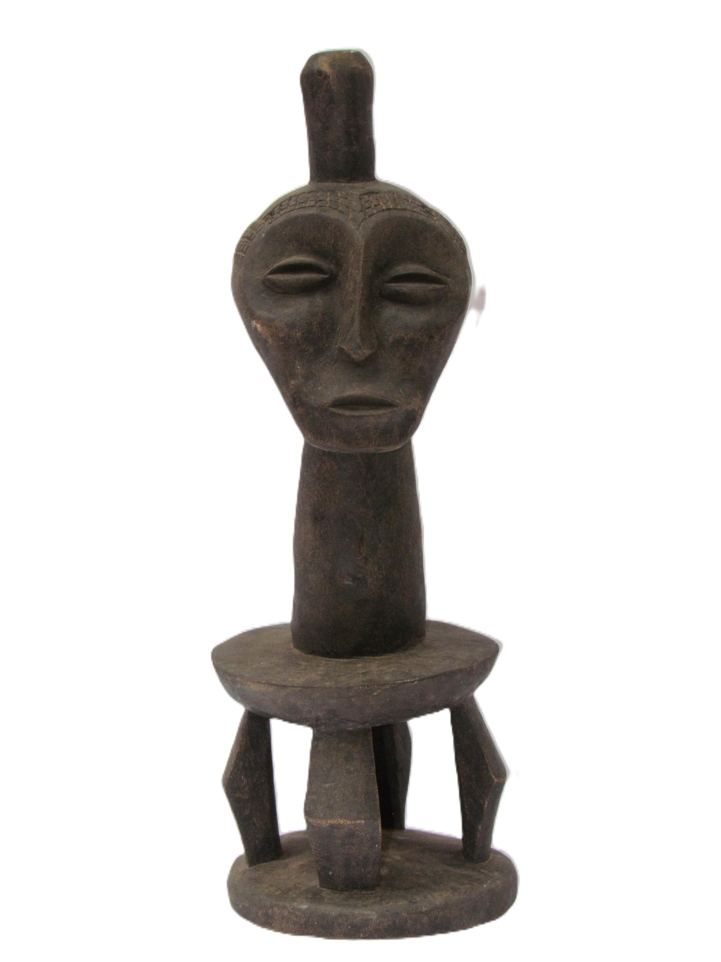 Lega Tribal Figure | Large Carved Wood Bwami Statue | Congo Ancestral Wisdom Art