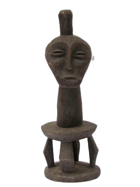 Lega Tribal Figure | Large Carved Wood Bwami Statue | Congo Ancestral Wisdom Art
