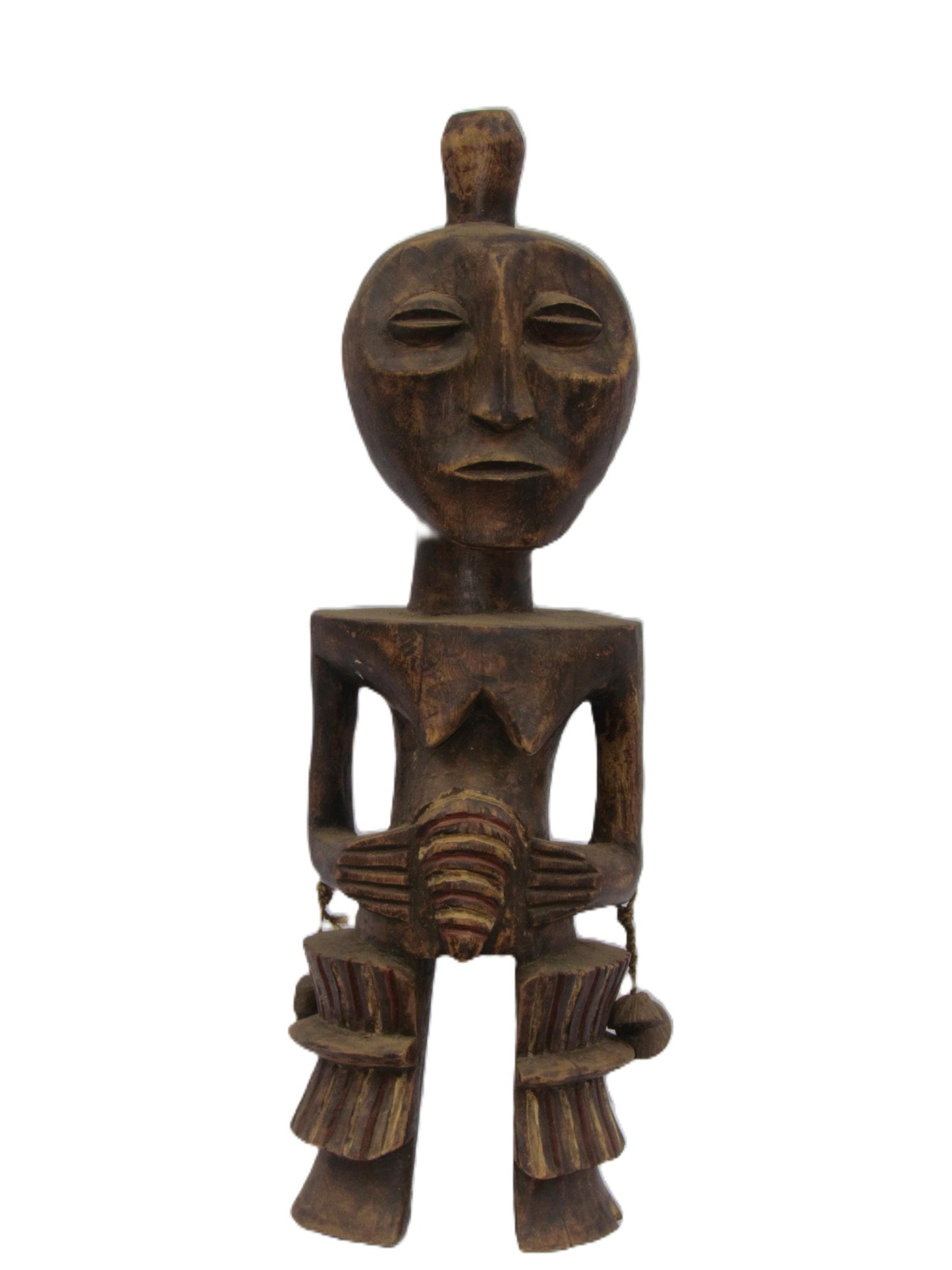 Lega Janus Statue – Two-Faced African Wood Sculpture – Congo Bwami Society Art